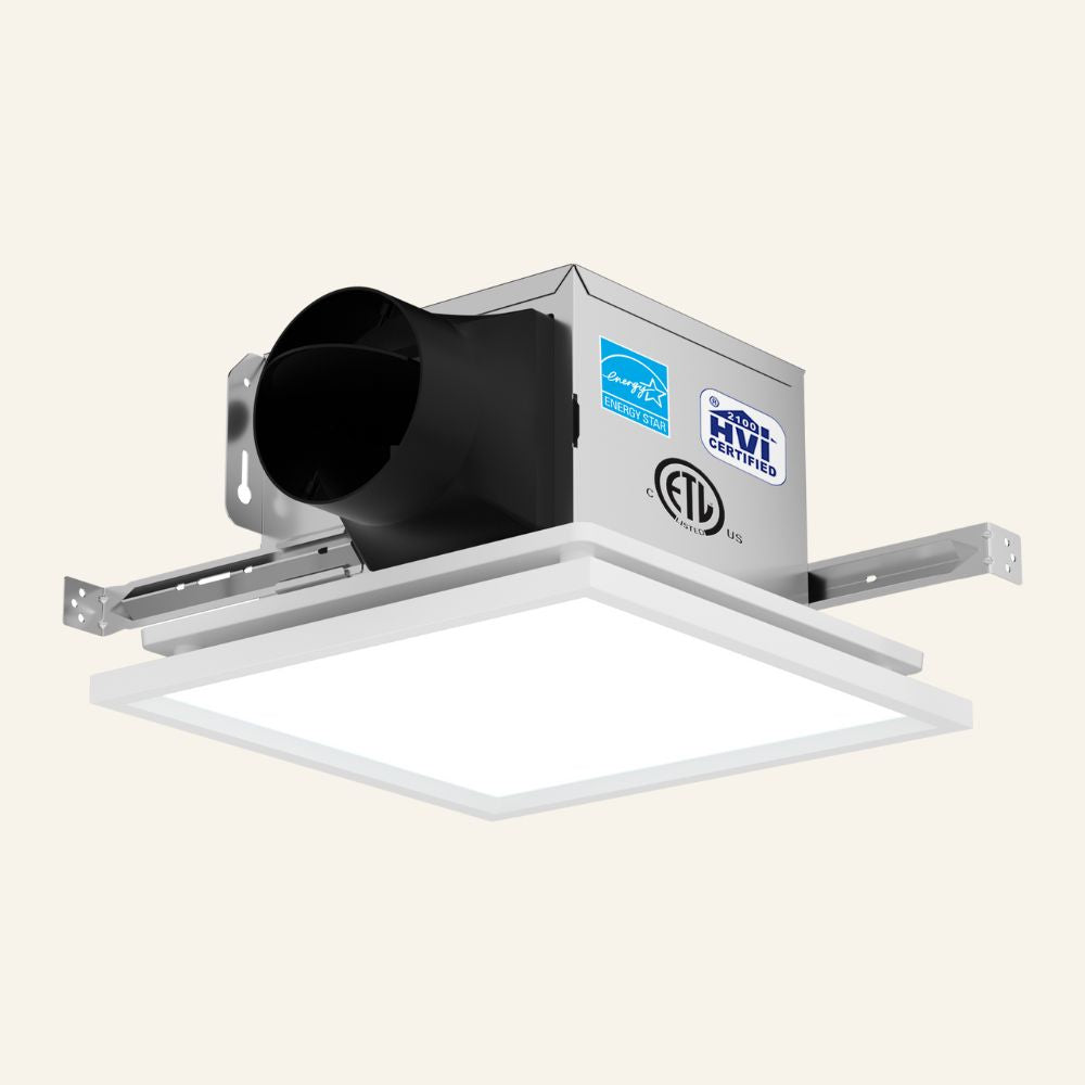 Gadgets Energy Star Certified Bathroom Exhaust Fan with Light, 2.0 Sone Quiet Bathroom Fan for Ventilation - 100 CFM