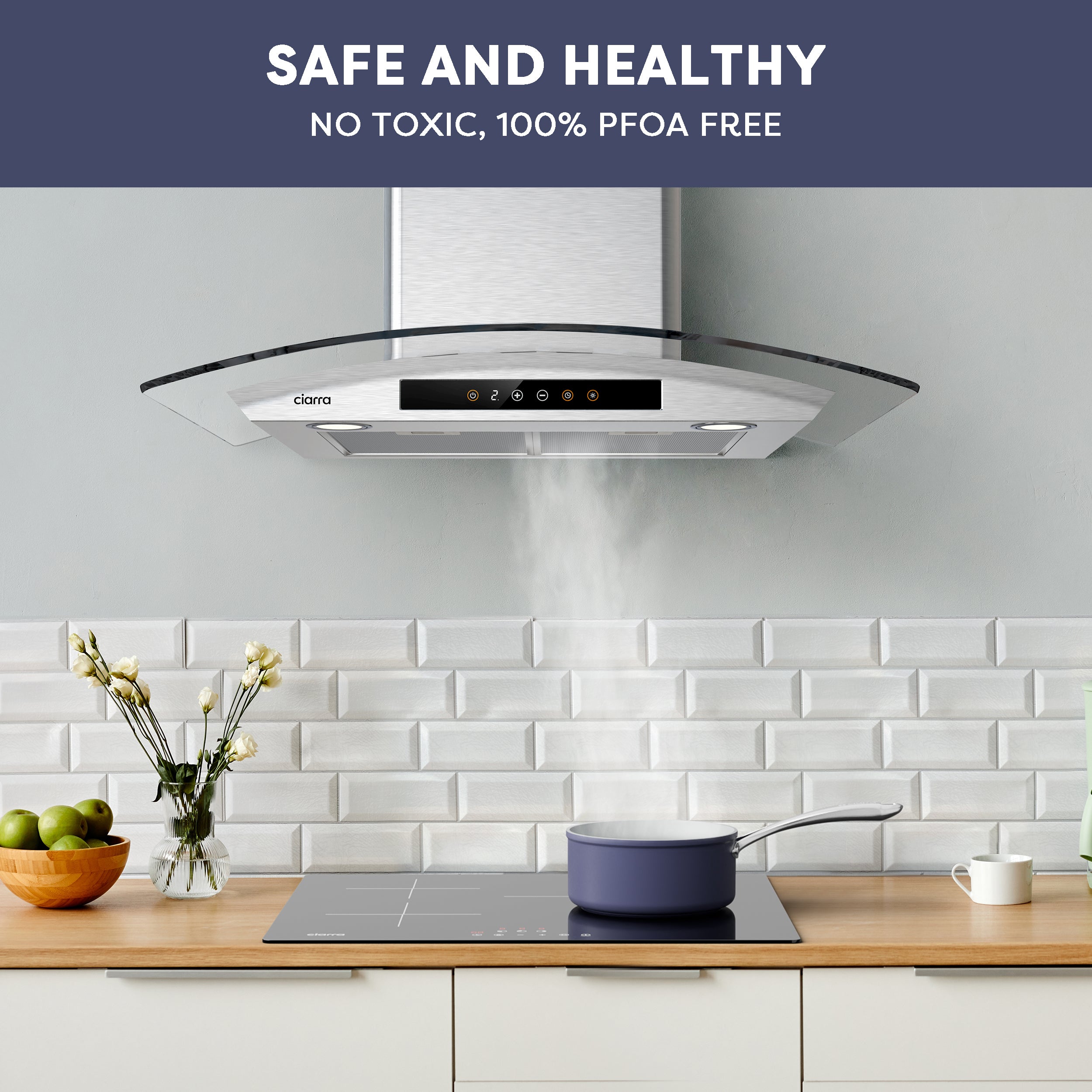 Gadgets ComfortCook Kit: 30cm 2-Zone Electric Ceramic Hob & Frying Pan / Cookware Duo, 3000W Electric Countertop Burner, 9 Power Levels, Nonstick Non-Toxic Cookware, Safe & Easy to Clean