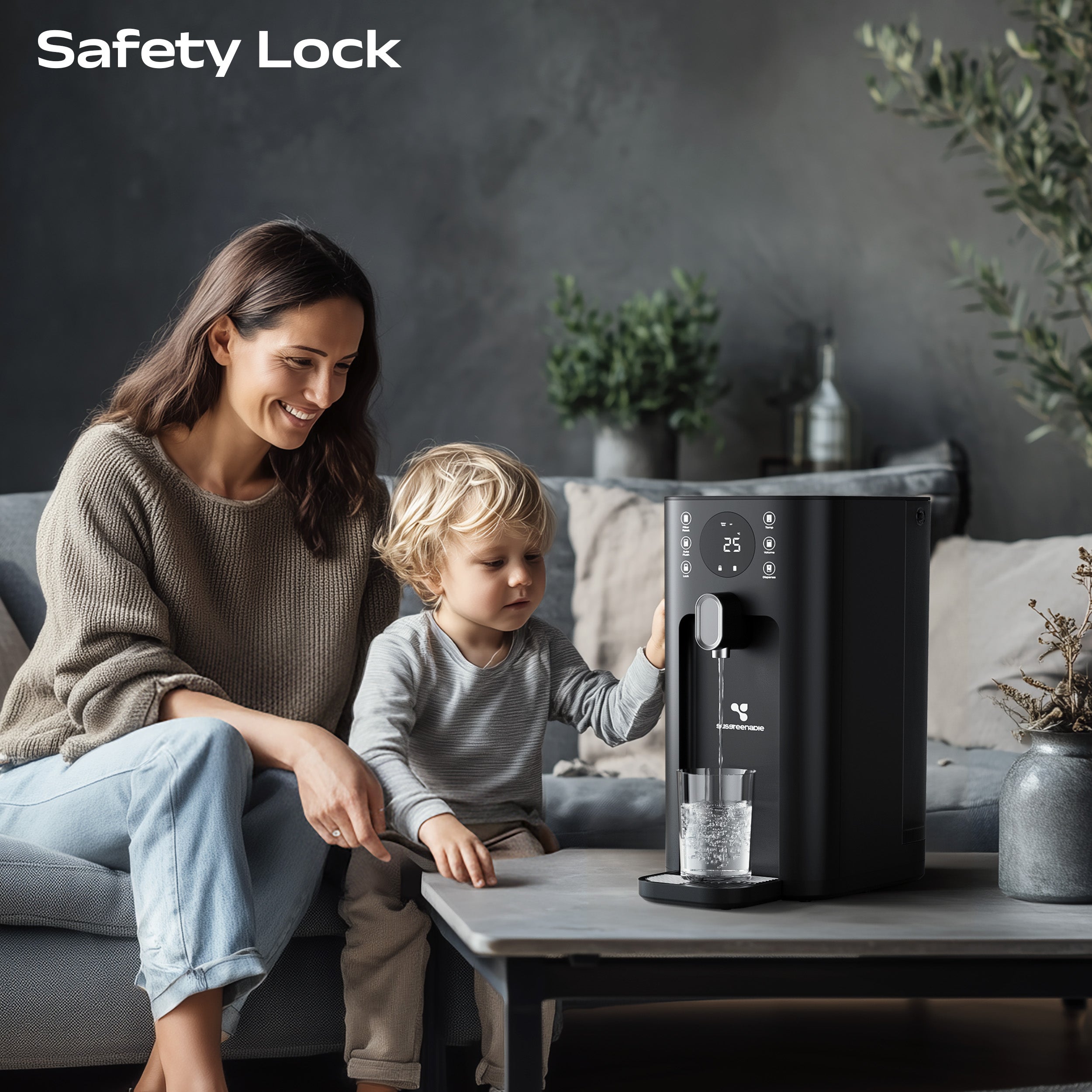 Ciarra x Susgreenable 5-in-1 RO Hot Water Dispenser with Smart LCD Display – Countertop Osmosis System, 3s Instant Heating, 4 Temperature Settings, 4.2L Tank & Eco-Friendly 2:1 Pure-to-Drain Efficiency