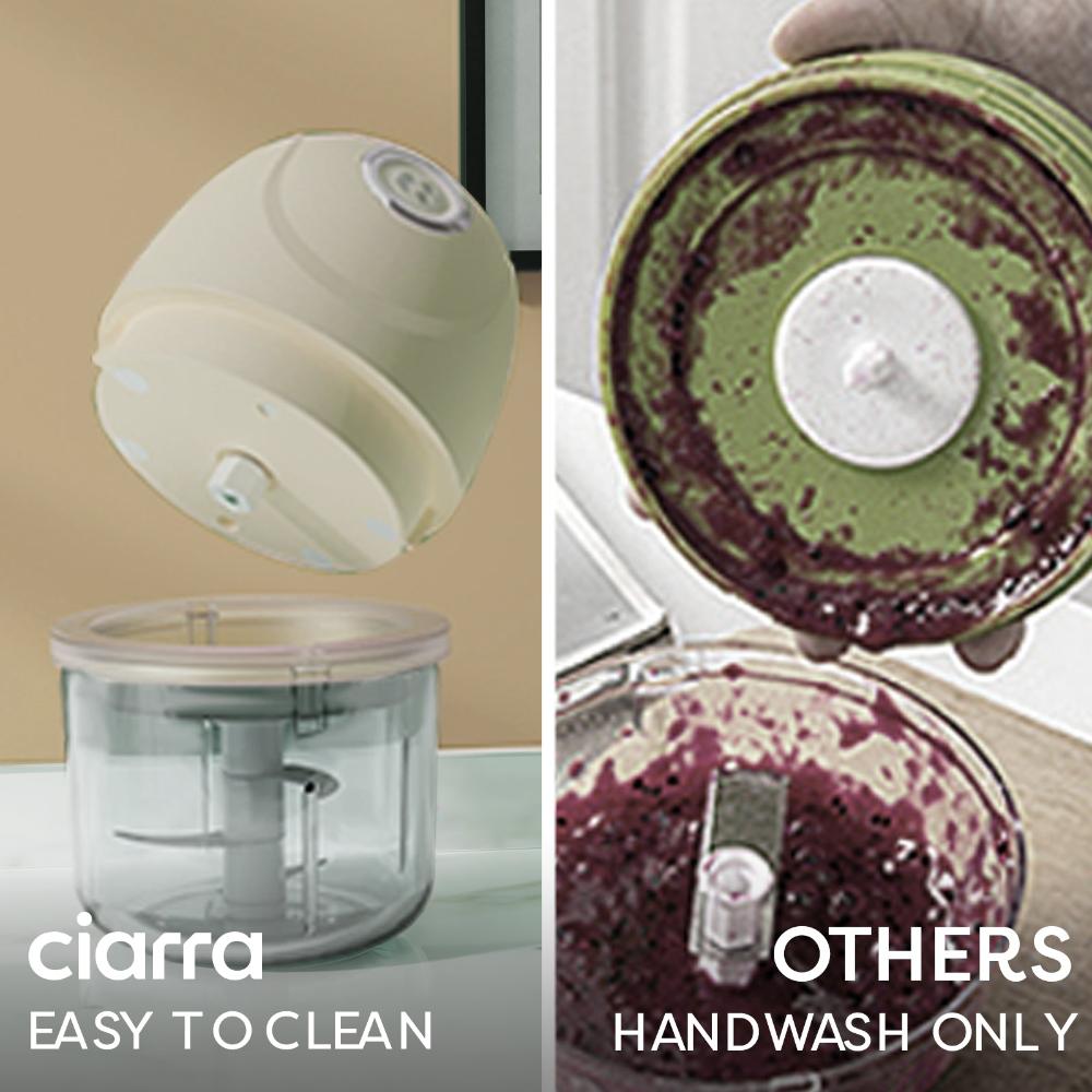 Gadgets Portable Multifunctional Wireless Electric Food Chopper, Mini Food Processor for Mincing, Chopping, Grinding, Blending and Meal Prep - Cream