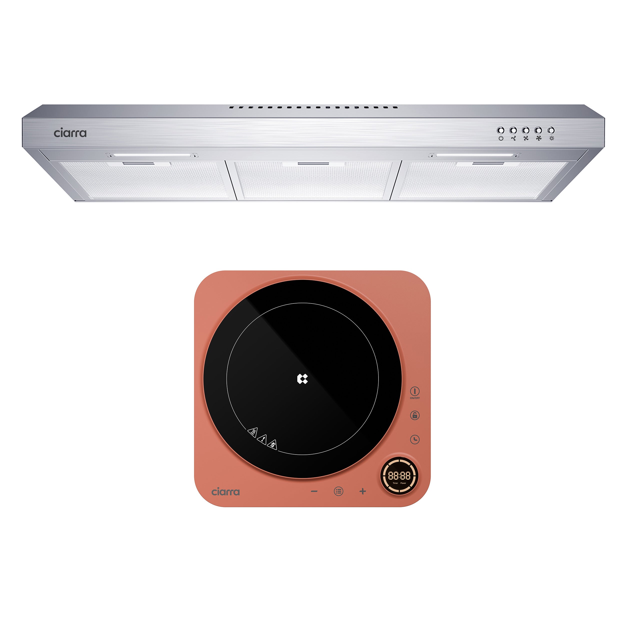 Gadgets 30 Inch Ductless Under Cabinet Range Hood, Convertible Ducted/Ductless Kitchen Vent Hood, Slim 3-Speed Exhaust Fan with LED Lights & Mesh Filters – Silver