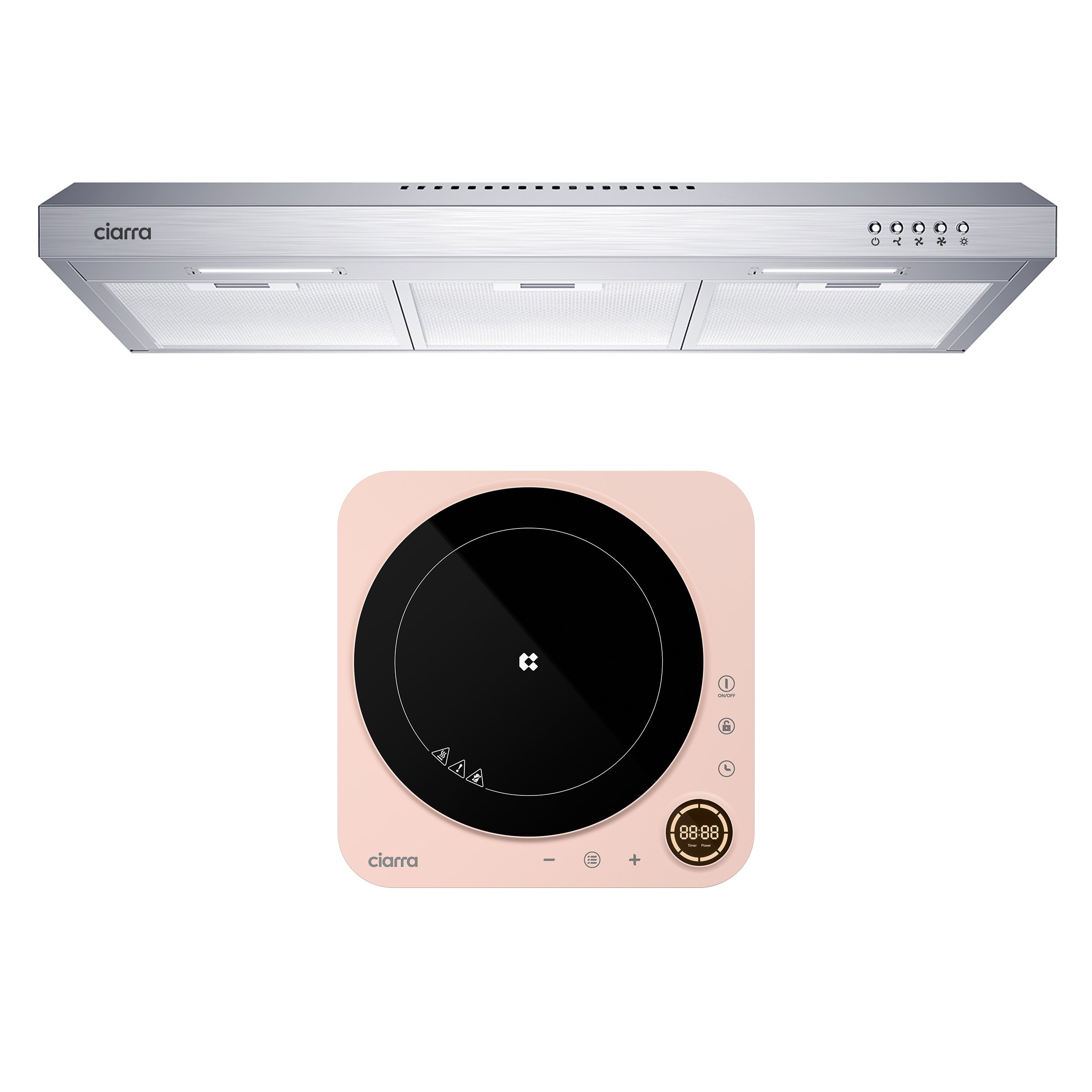 Gadgets 30 Inch Ductless Under Cabinet Range Hood, Convertible Ducted/Ductless Kitchen Vent Hood, Slim 3-Speed Exhaust Fan with LED Lights & Mesh Filters – Silver