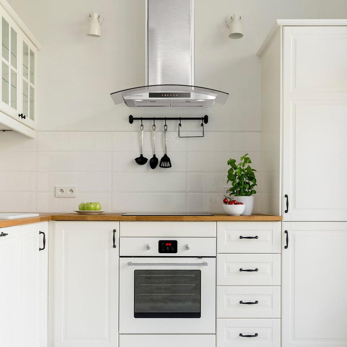 CIARRA 30 inch Wall Mount Range Hood with 3-speed Extraction CAS75502-OW