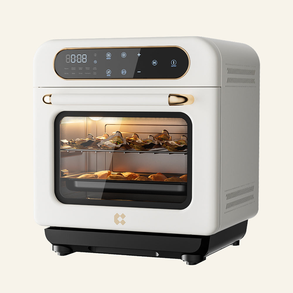 Gadgets Multifunctional Steam Air Fryer 1100W Countertop Oven, 8-In-1 Steam Oven - Ivory Mist