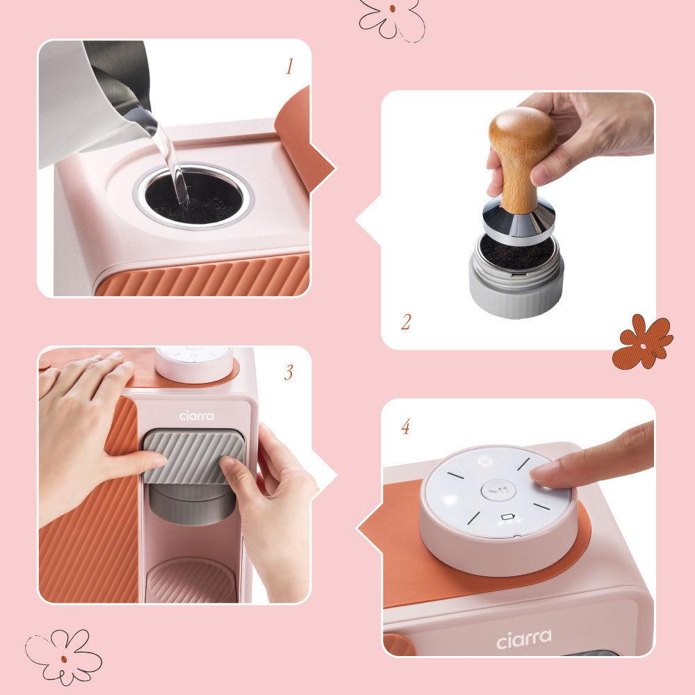 Gadgets Portable Cafetière Expresso 15 Bars avec Contrôle Intelligent de la Température (85°C / 92°C / 95°C), Double Option d'Alimentation & Design Facile à Nettoyer pour la Maison, le Bureau, le Voyage & le Camping