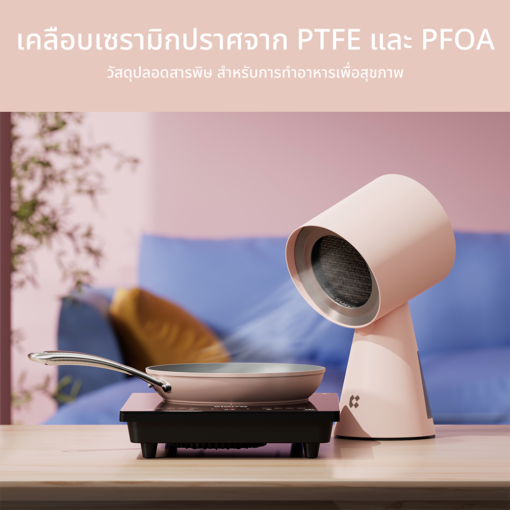 Gadgets ชุดเครื่องครัวเคลือบเซรามิก 4 ชิ้น ใช้กับเตาแม่เหล็กไฟฟ้า ไม่ติดกระทะ ปลอดสารพิษ
