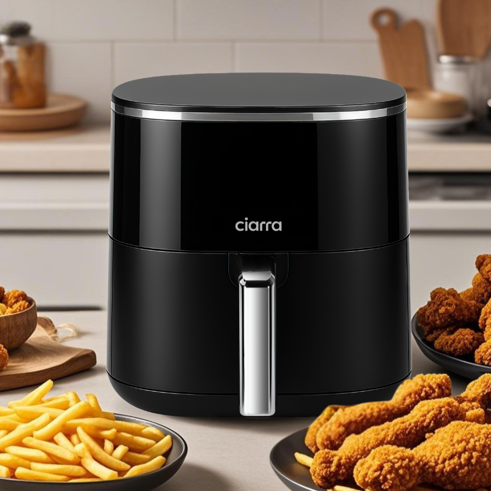 Gadgets 8-in-1 Non Toxic Air Fryer, 5.3 Qt Air Fryer with Nonstick and Dishwasher Safe Basket Low Fat Cooking, for Healthy & Crispy Fried Food