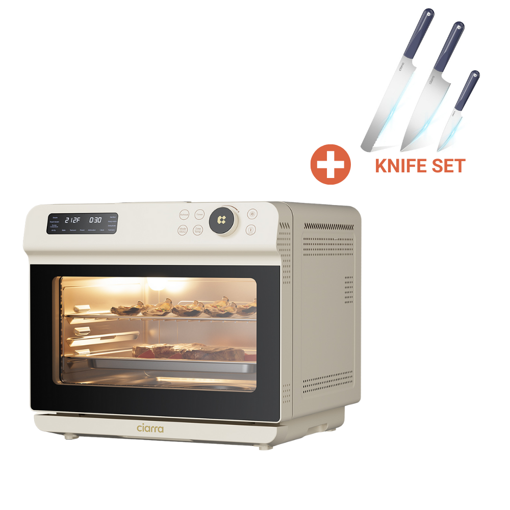 Gadgets 12-in-1 Multifunctional Steam & Air Fryer Countertop Oven, 25.4QT Large-Capacity 1600W Steam Oven with Smart Timing & Precision Cooking