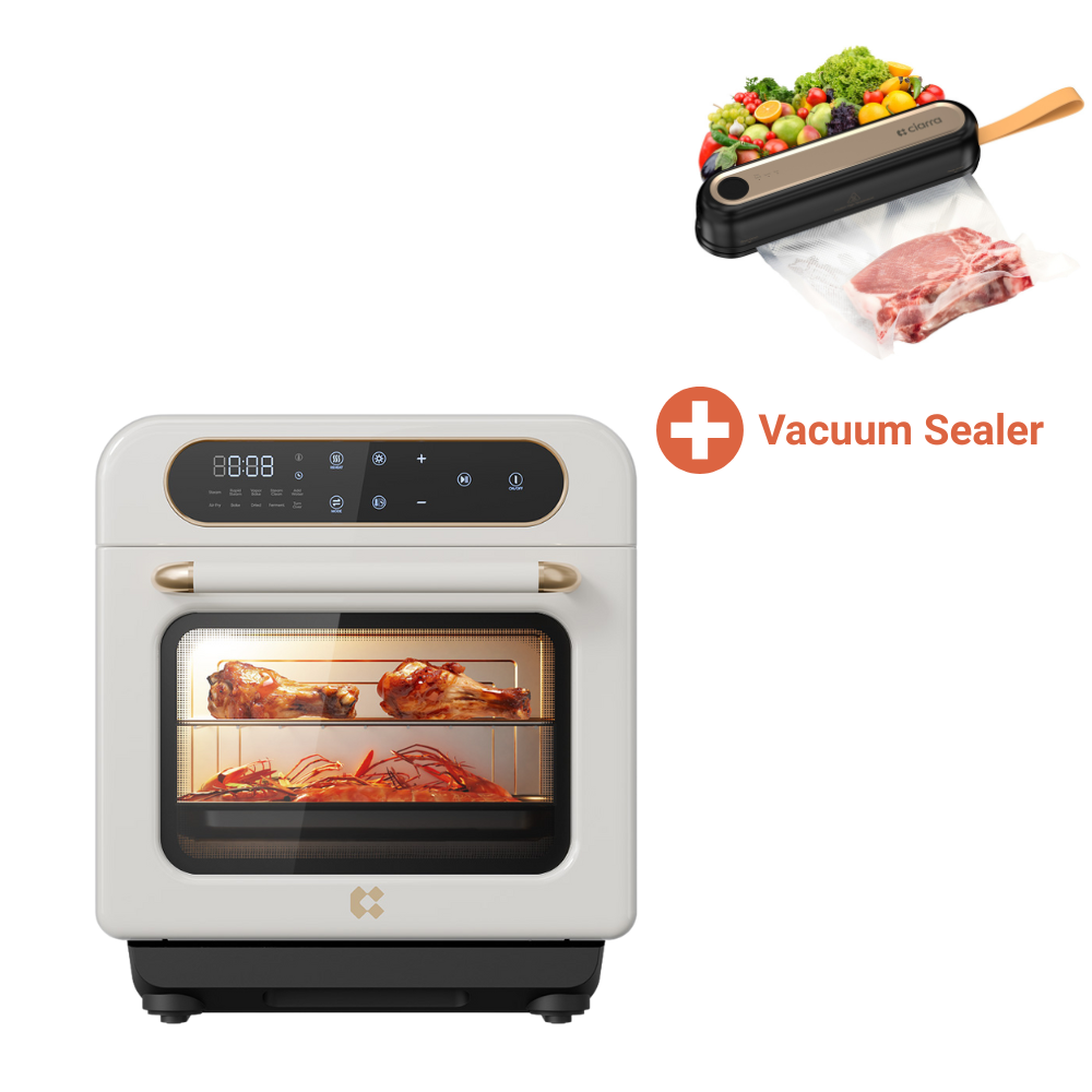 Gadgets Multifunctional Steam Air Fryer 1100W Countertop Oven, 8-In-1 Steam Oven - Ivory Mist