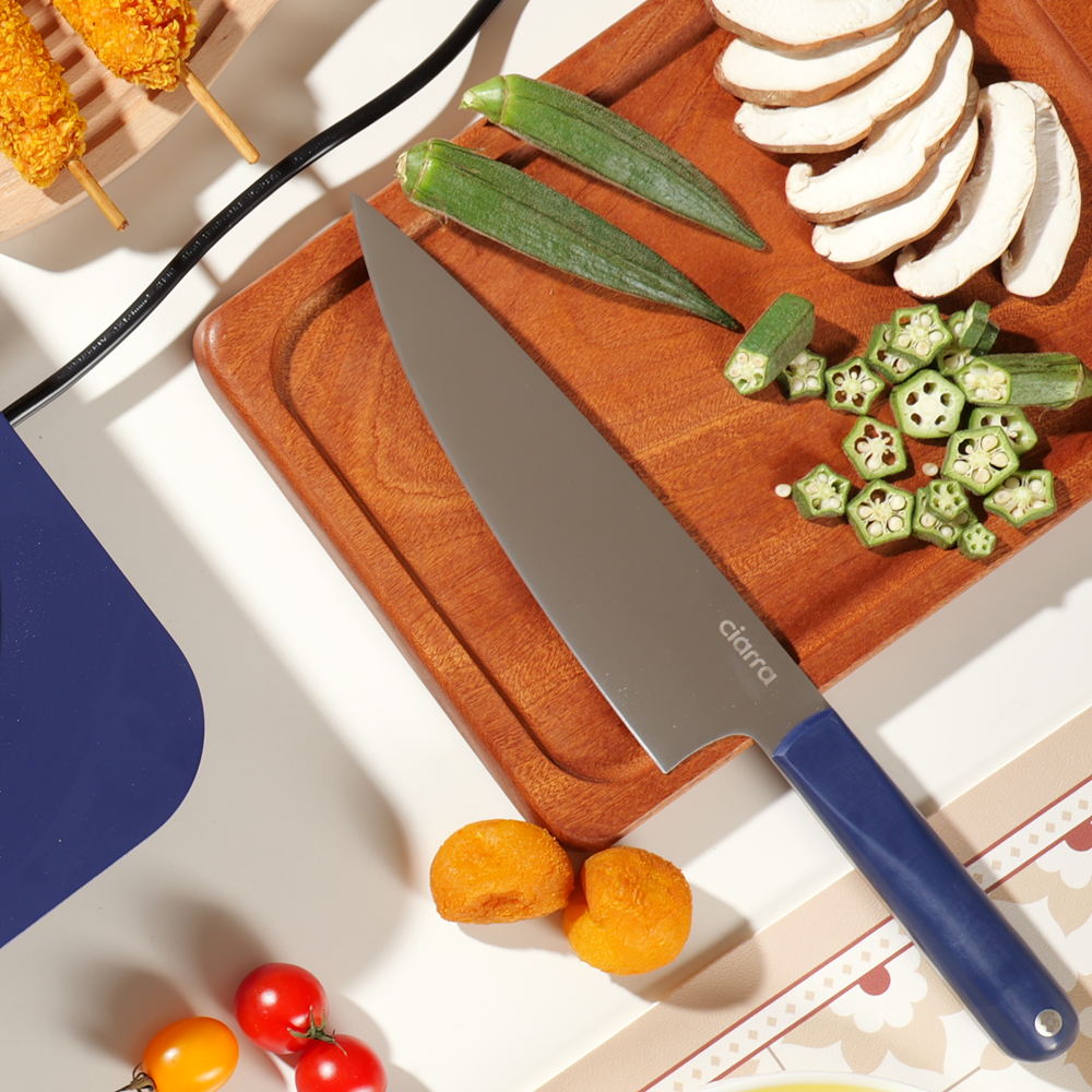 Gadgets Premium 3-Piece Beyond Trio Knife Set with Bread Knife, Chef Knife, Paring Knife, Stainless Steel Blade for Precise Cutting, Ergonomic Handles, Essential Kitchen Knife Set - Midnight Dream