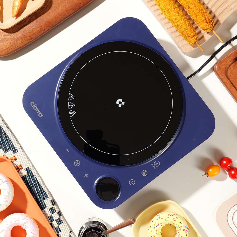 Gadgets Donut Portable Induction Cooktop, Single Electric Induction Burner with 4-Hour Timer - Midnight Dream
