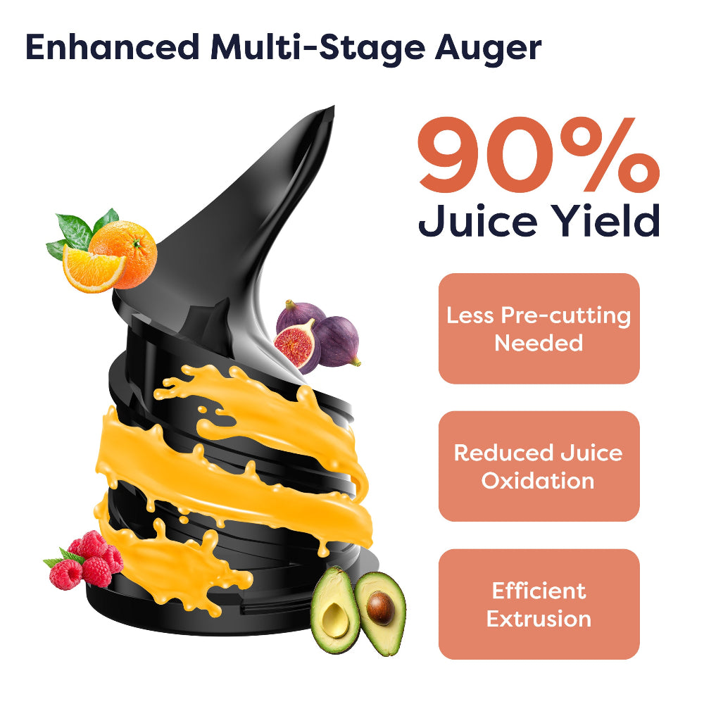 Gadgets High Yield Slow Juicer, 200W Cold Press Juicer Machine with 4.3" Large Feed Chute for Whole Fruits & Vegetables