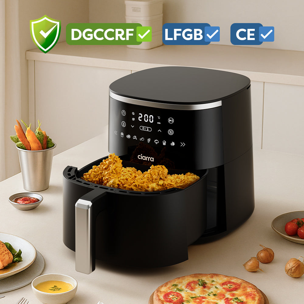 Gadgets 8-in-1 Non Toxic Air Fryer, 5.3 Qt Air Fryer with Nonstick and Dishwasher Safe Basket Low Fat Cooking, for Healthy & Crispy Fried Food
