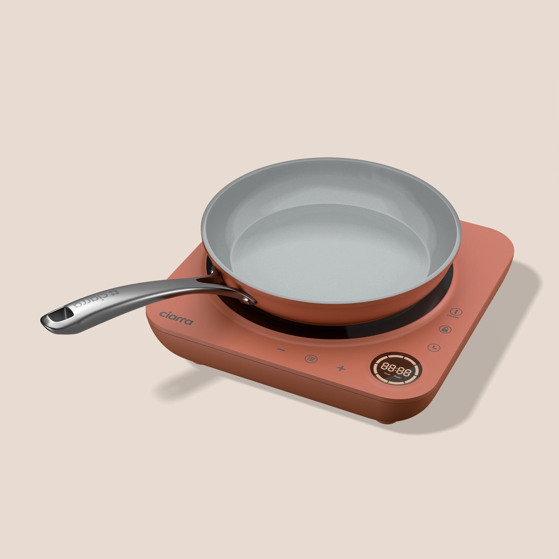 Gadgets Donut Portable Induction Cooktop, Single Electric Induction Burner with 4-Hour Timer - Orangina