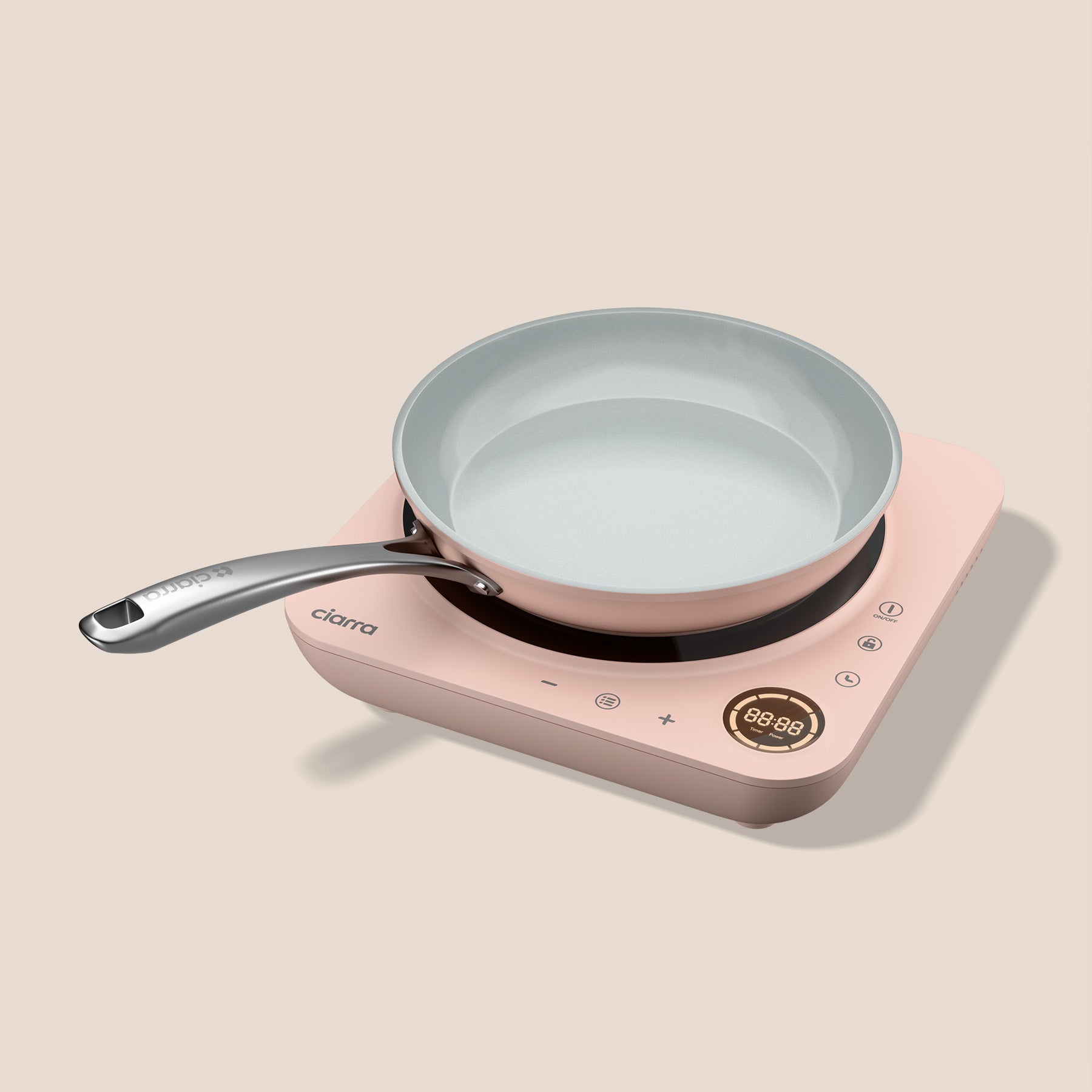 Gadgets Donut Pink Appliances Portable Induction Cooktop, Single Electric Induction Burner with 4-Hour Timer - Sakura Candy