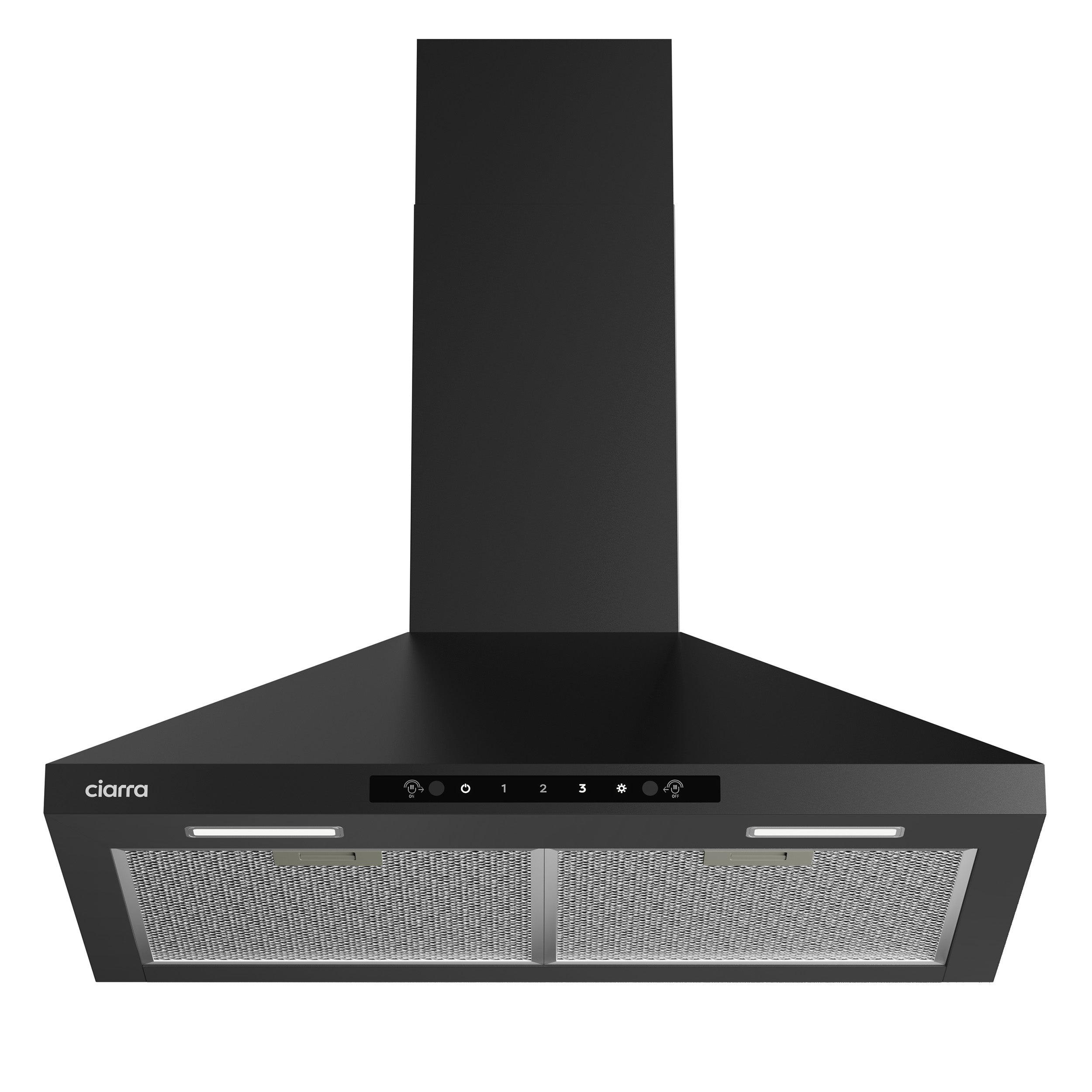 Gadgets 30 Inch Black Wall Mount Range Hood, 650 CFM, Quiet Ventilation with Wave Gesture & Touch Control, LED Lighting, Ducted/Ductless, Energy Efficient