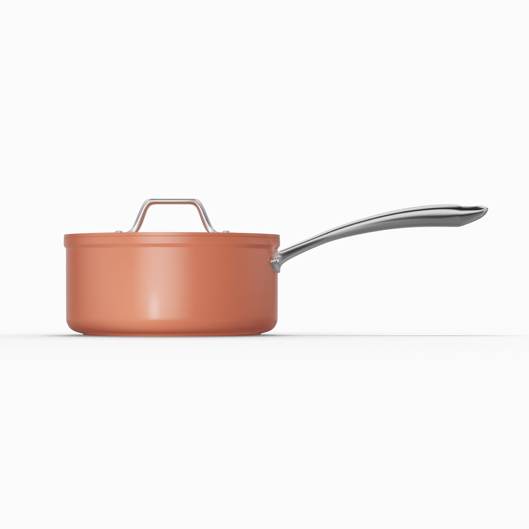 Gadgets Ceramic Nonstick Non-Toxic Induction Cookware Set (4PCS) Includes Sauce Pan, Frying Pan, Dutch Oven, and Sauté Pan - Orangina