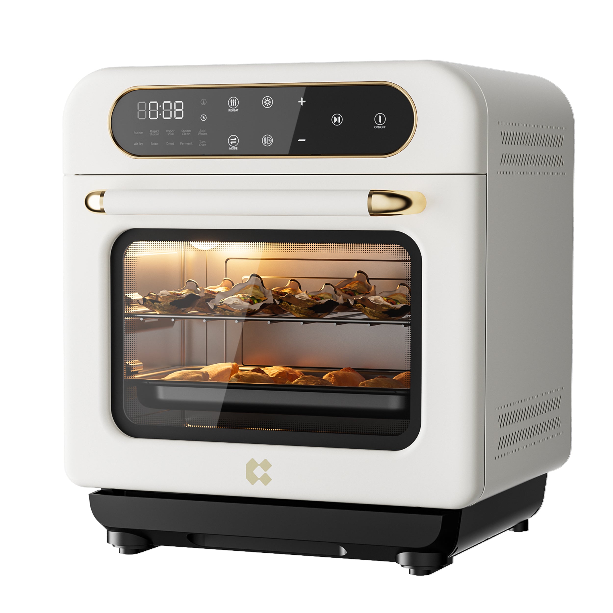Gadgets Multifunctional Steam Air Fryer 1100W Countertop Oven, 8-In-1 Steam Oven - Ivory Mist