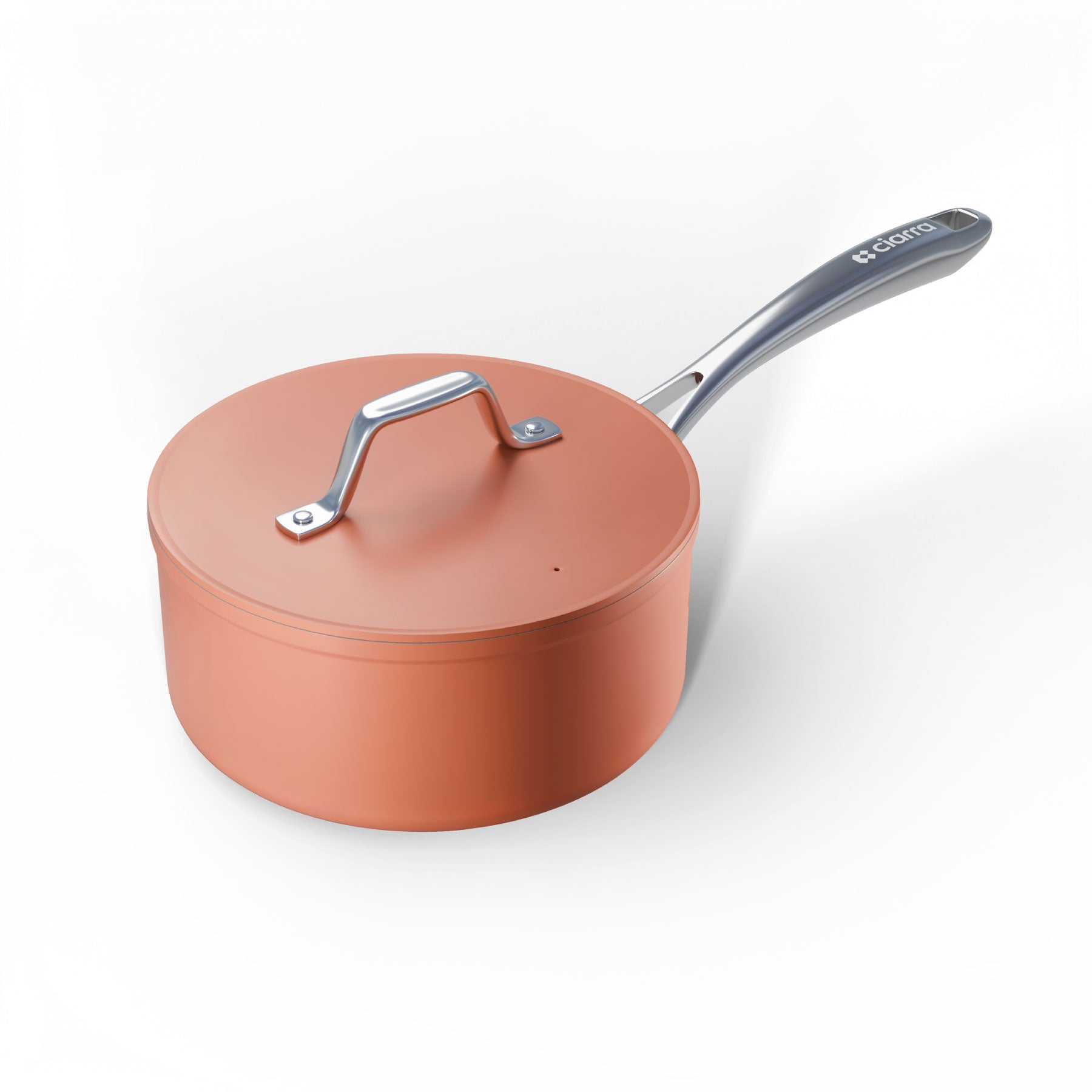 Gadgets Ceramic Nonstick Non-Toxic Induction Cookware Set (4PCS) Includes Sauce Pan, Frying Pan, Dutch Oven, and Sauté Pan - Orangina