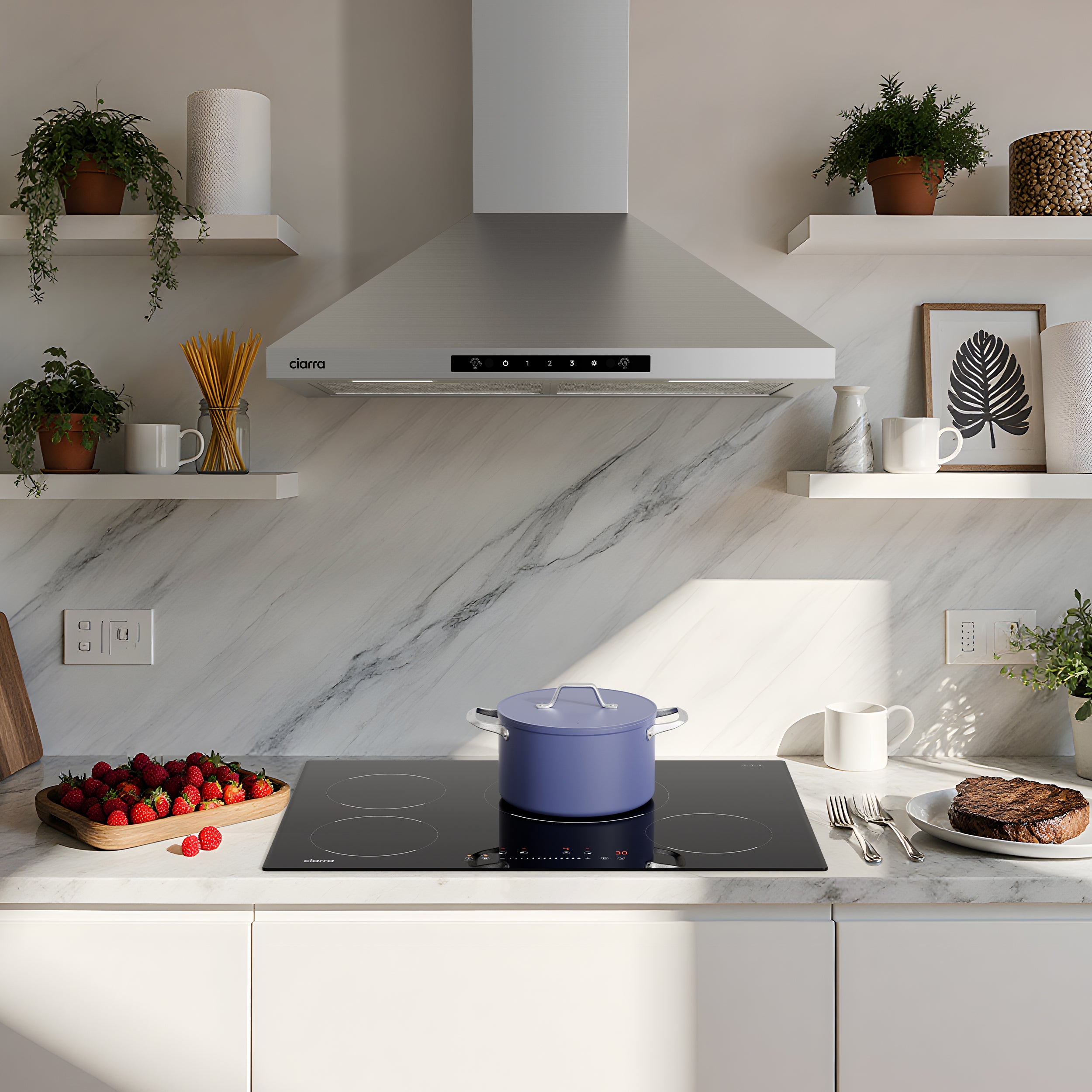 Gadgets 30 Inch Stainless Steel Range Hood, 650 CFM, Quiet Ventilation with Wave Gesture & Touch Control, LED Lighting, Ducted/Ductless, Energy Efficient