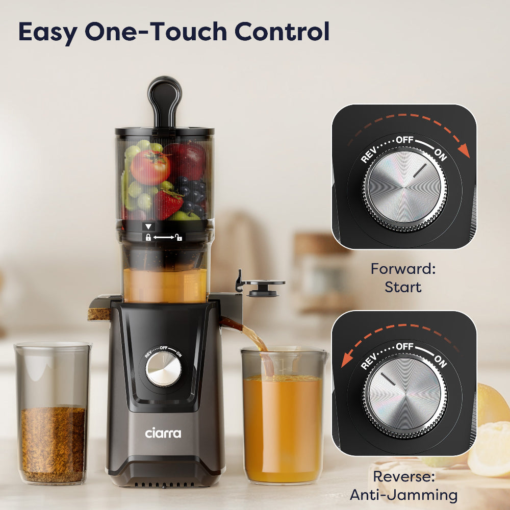 Gadgets High Yield Slow Juicer, 200W Cold Press Juicer Machine with 4.3" Large Feed Chute for Whole Fruits & Vegetables