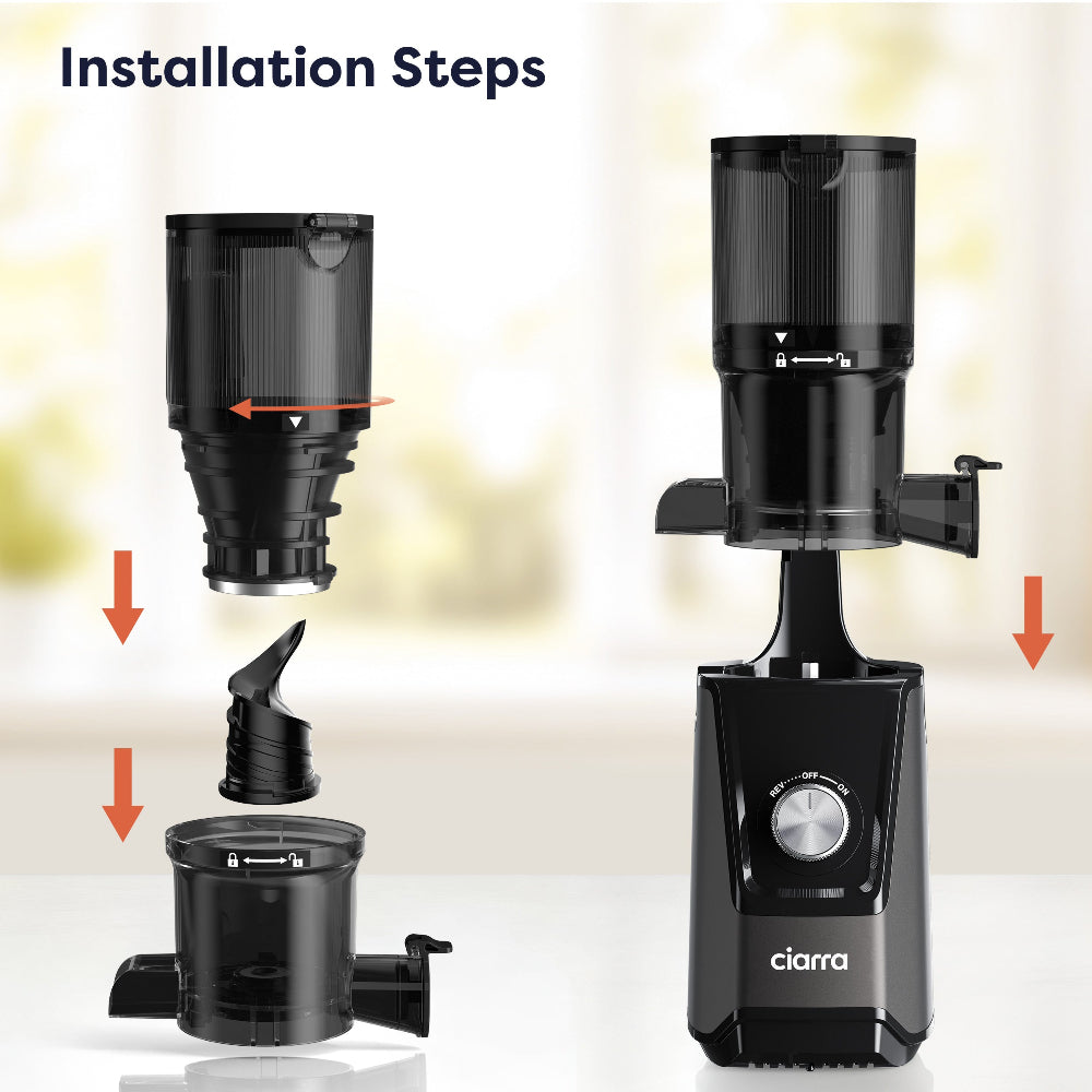 Gadgets High Yield Slow Juicer, 200W Cold Press Juicer Machine with 4.3" Large Feed Chute for Whole Fruits & Vegetables
