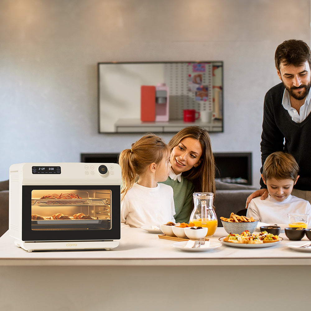 Gadgets 12-in-1 Multifunctional Steam & Air Fryer Countertop Oven, 25.4QT Large-Capacity 1600W Steam Oven with Smart Timing & Precision Cooking
