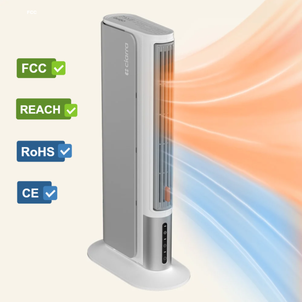 Gadgets Heater Fan Combo, Small Heater Ceramic Heater 3-Speed Fan Heater Combo with 4 Installation Modes: Desktop/Under-Desk/Wall/Standing, Portable Heater Fan Energy-Efficient & Space-Saving for Home & Office