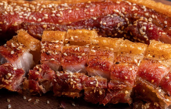 Steamed and Roasted Pork Belly with Garlic Flavor