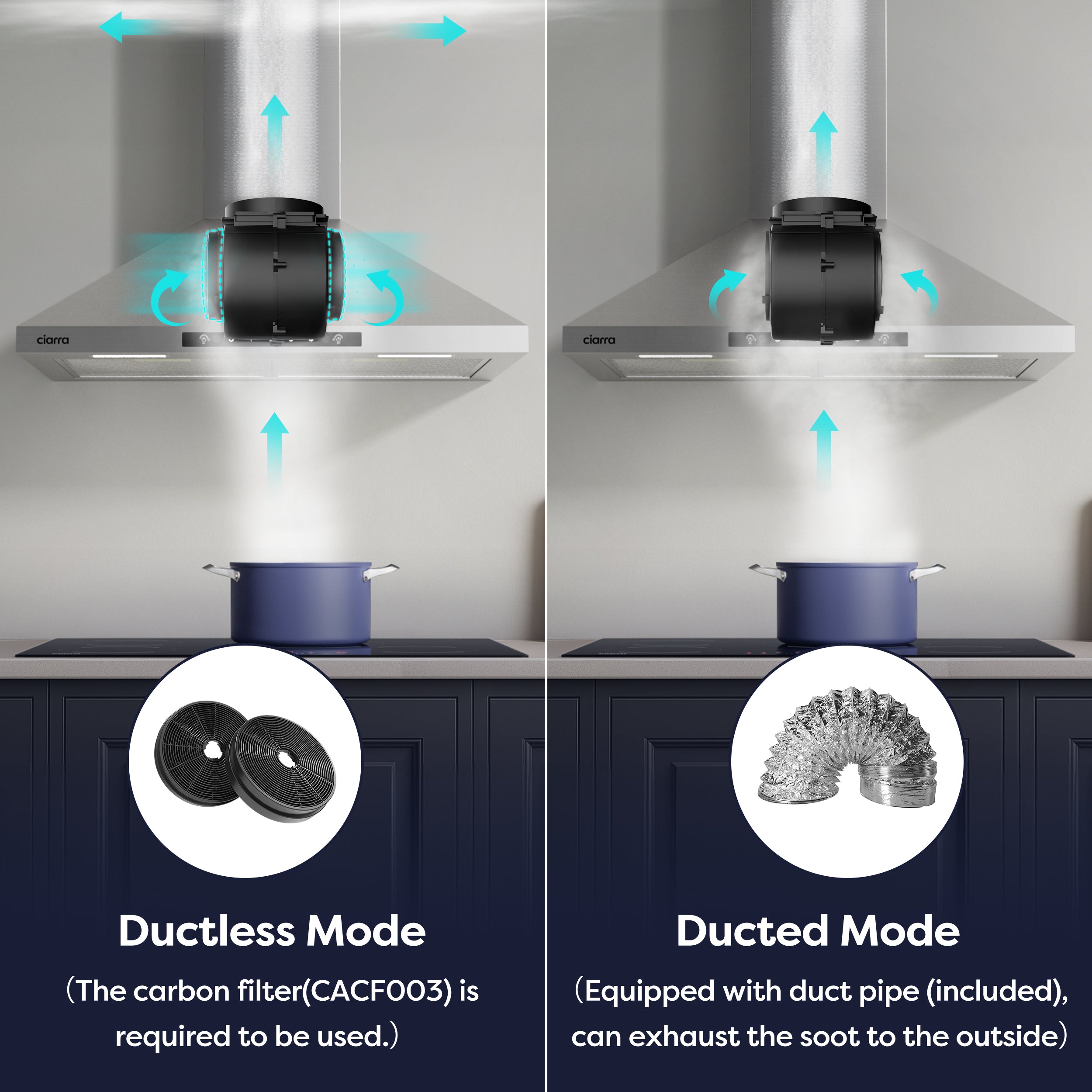 Gadgets 30 Inch Stainless Steel Range Hood, 650 CFM, Quiet Ventilation with Wave Gesture & Touch Control, LED Lighting, Ducted/Ductless, Energy Efficient