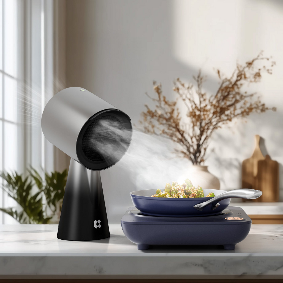 Portable Kitchen Air Cleaner with Triple Filtration