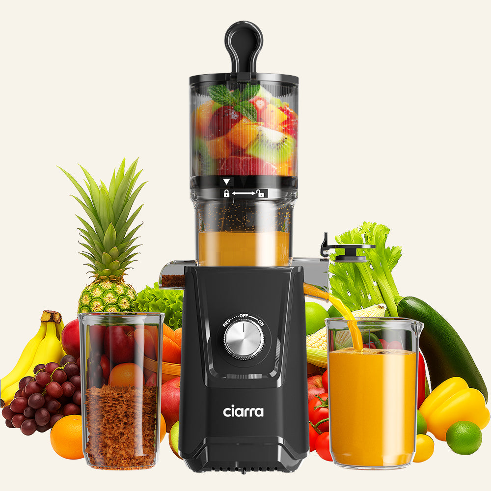 Gadgets High Yield Slow Juicer, 200W Cold Press Juicer Machine with 4.3" Large Feed Chute for Whole Fruits & Vegetables
