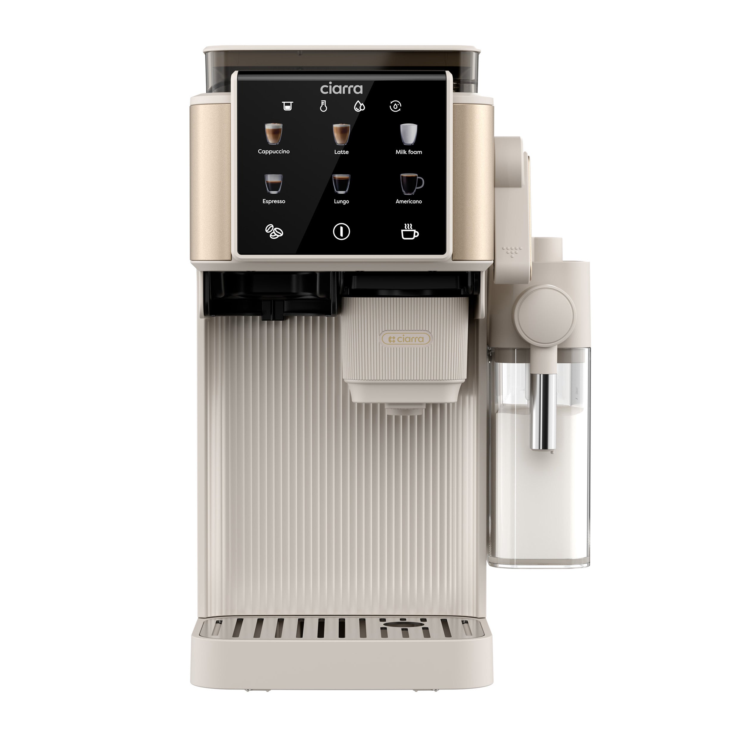 Gadgets Compact Semi Automatic Espresso Machine with Grinder & Auto Milk Frother for Small Kitchens
