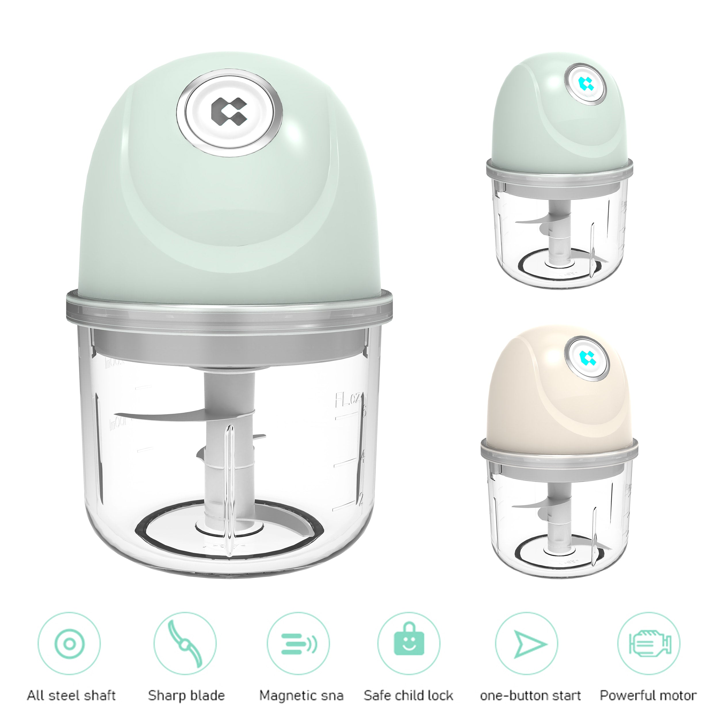 CIARRA Portable Versatile Wireless Electric Mini Food Chopper With USB CAMFPA01-OW