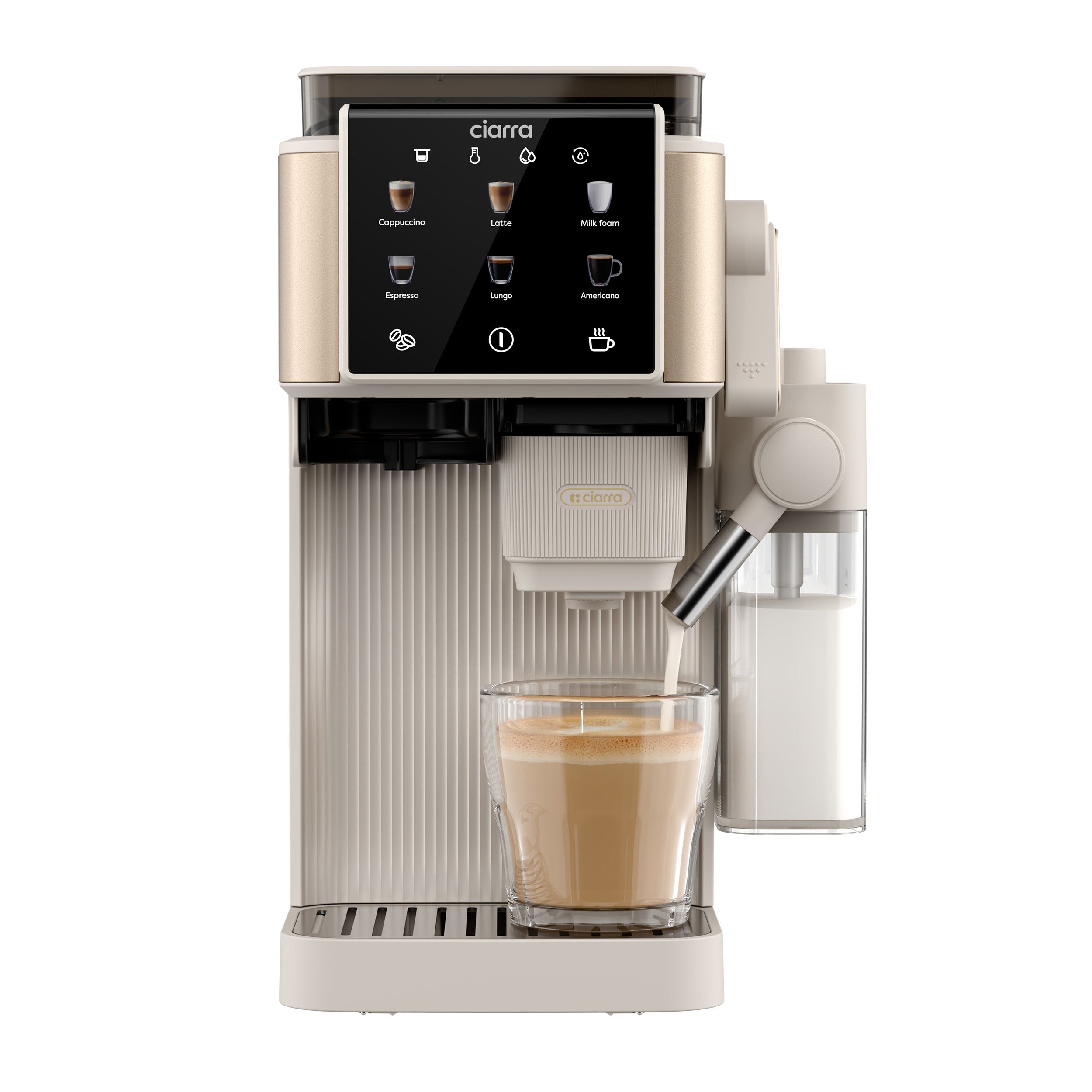 Gadgets Compact Semi Automatic Espresso Machine with Grinder & Auto Milk Frother for Small Kitchens