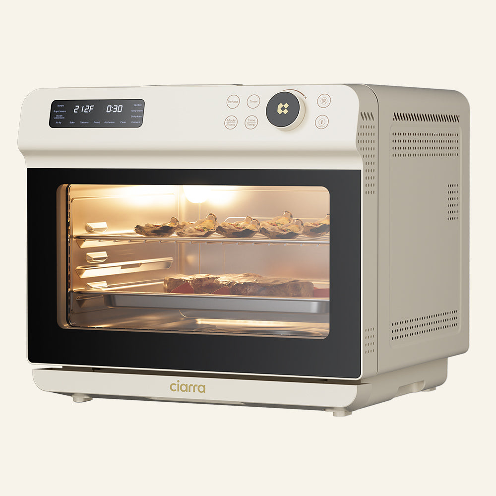 Gadgets 12-in-1 Multifunctional Steam & Air Fryer Countertop Oven, 25.4QT Large-Capacity 1600W Steam Oven with Smart Timing & Precision Cooking