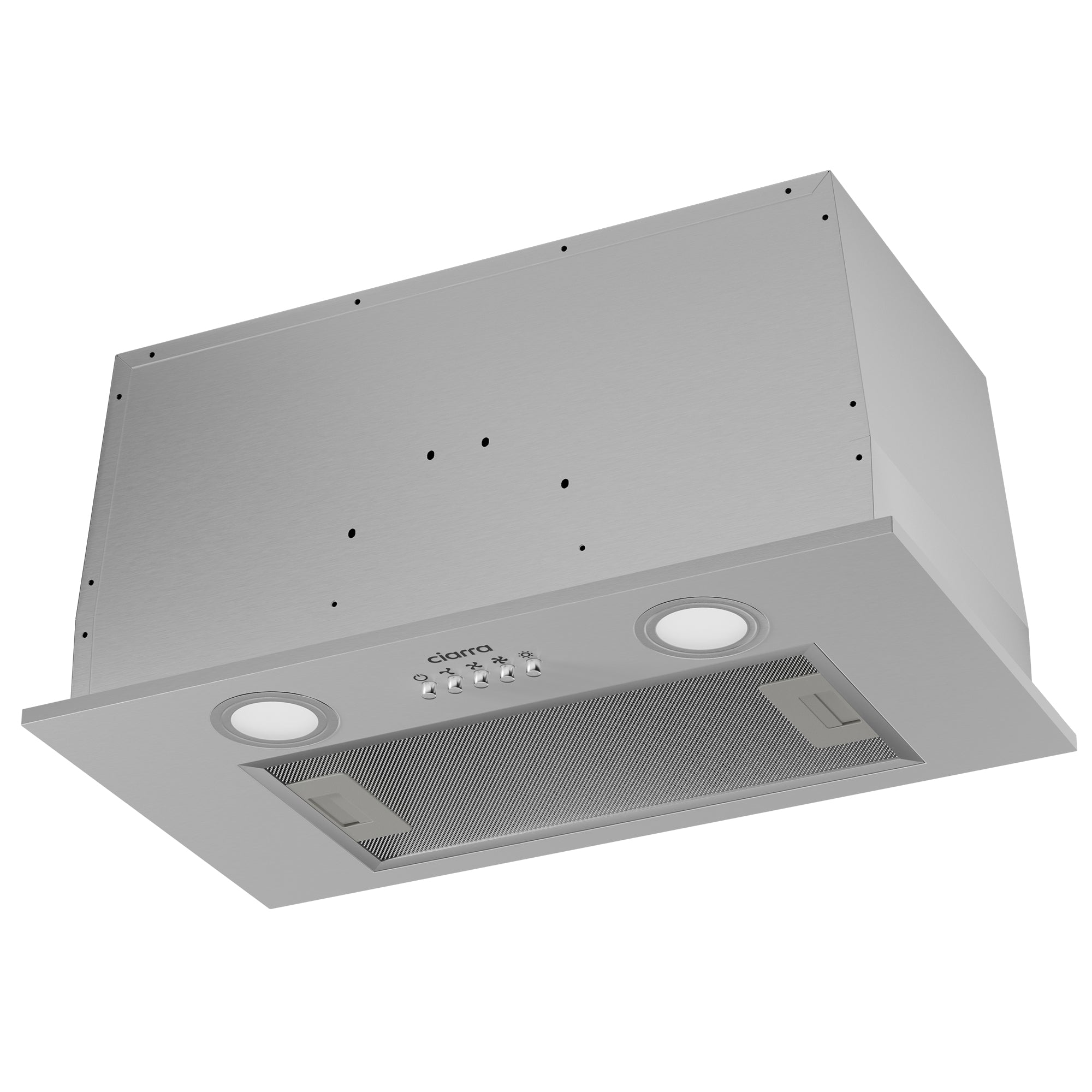 Gadgets 20 Inch Built-In Range Hood Insert, 650 CFM Ducted/Ductless Under Cabinet Vent Hood, Stainless Steel, 3-Speed Exhaust Fan, Push Button Control, LED Lighting - Silver