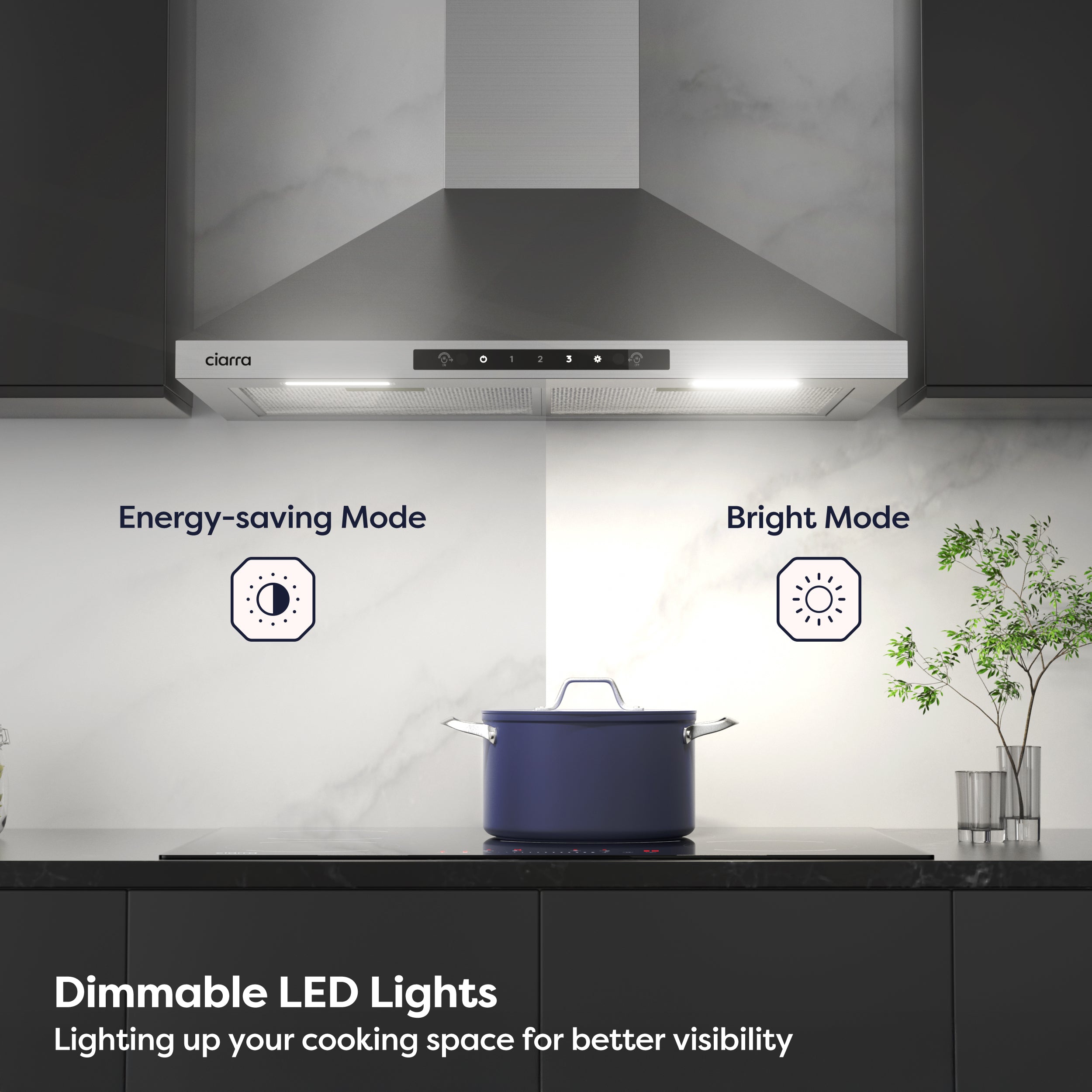 Gadgets 30 Inch Stainless Steel Range Hood, 650 CFM, Quiet Ventilation with Wave Gesture & Touch Control, LED Lighting, Ducted/Ductless, Energy Efficient