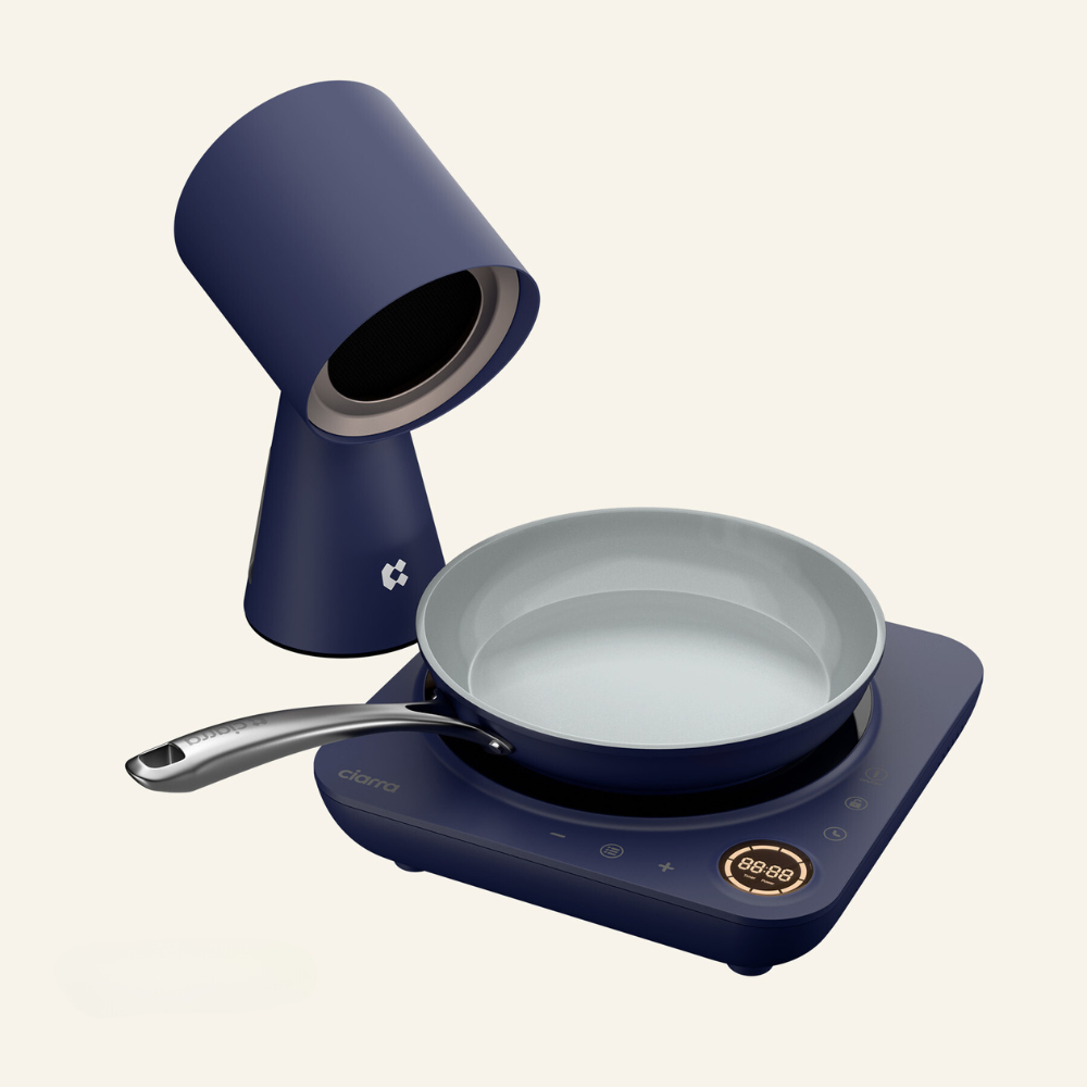 Gadgets Kitchen Cook & Go Trio  : Donut Induction Cooktop & HOOD TO GO & Fry Pan