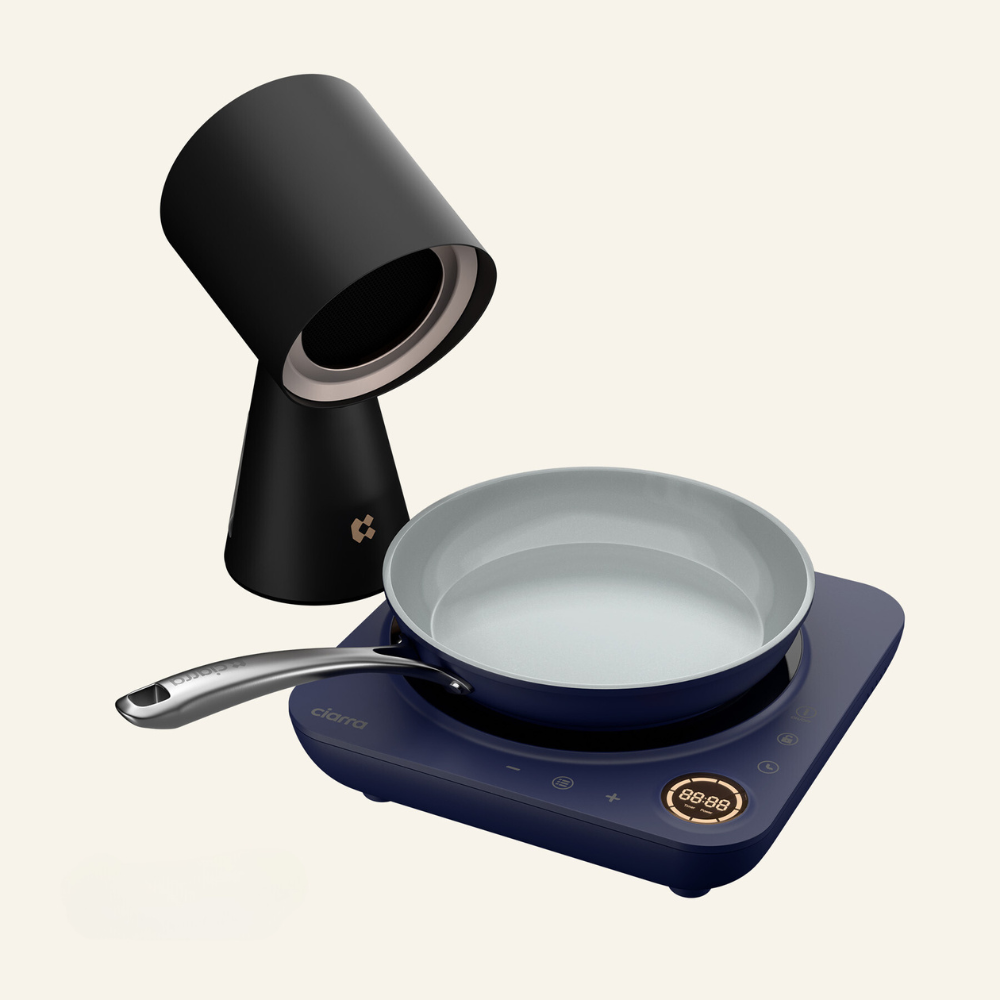 Gadgets Kitchen Cook & Go Trio  : Donut Induction Cooktop & HOOD TO GO & Fry Pan