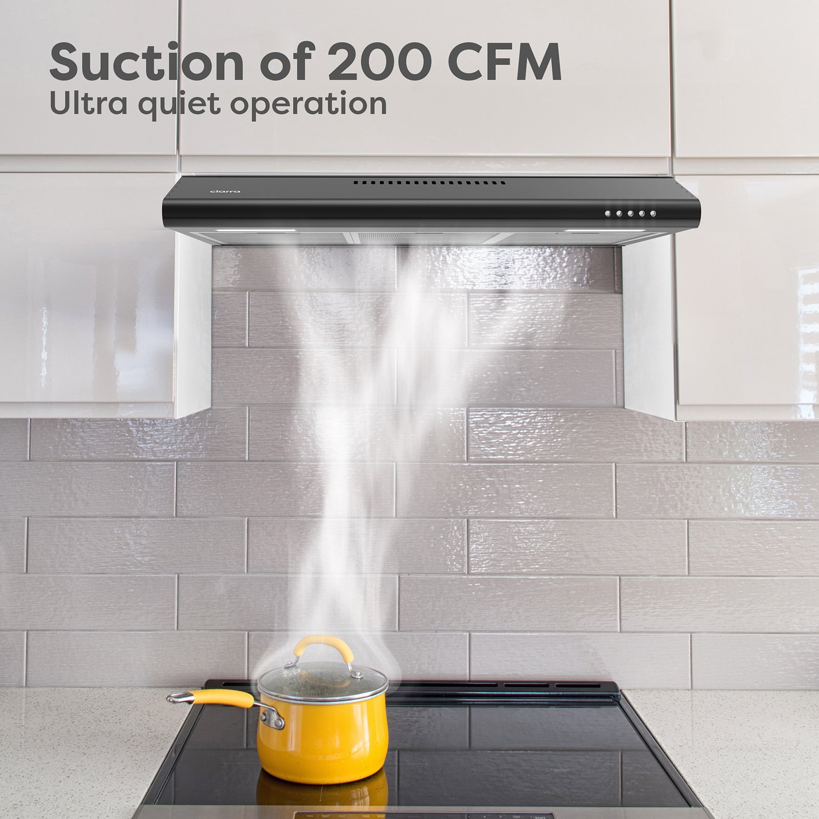 Gadgets 30 Inch Under Cabinet Range Hood, Stainless Steel Kitchen Vent Hood with 3-Speed Exhaust Fan, Ducted/Ductless Convertible - Black