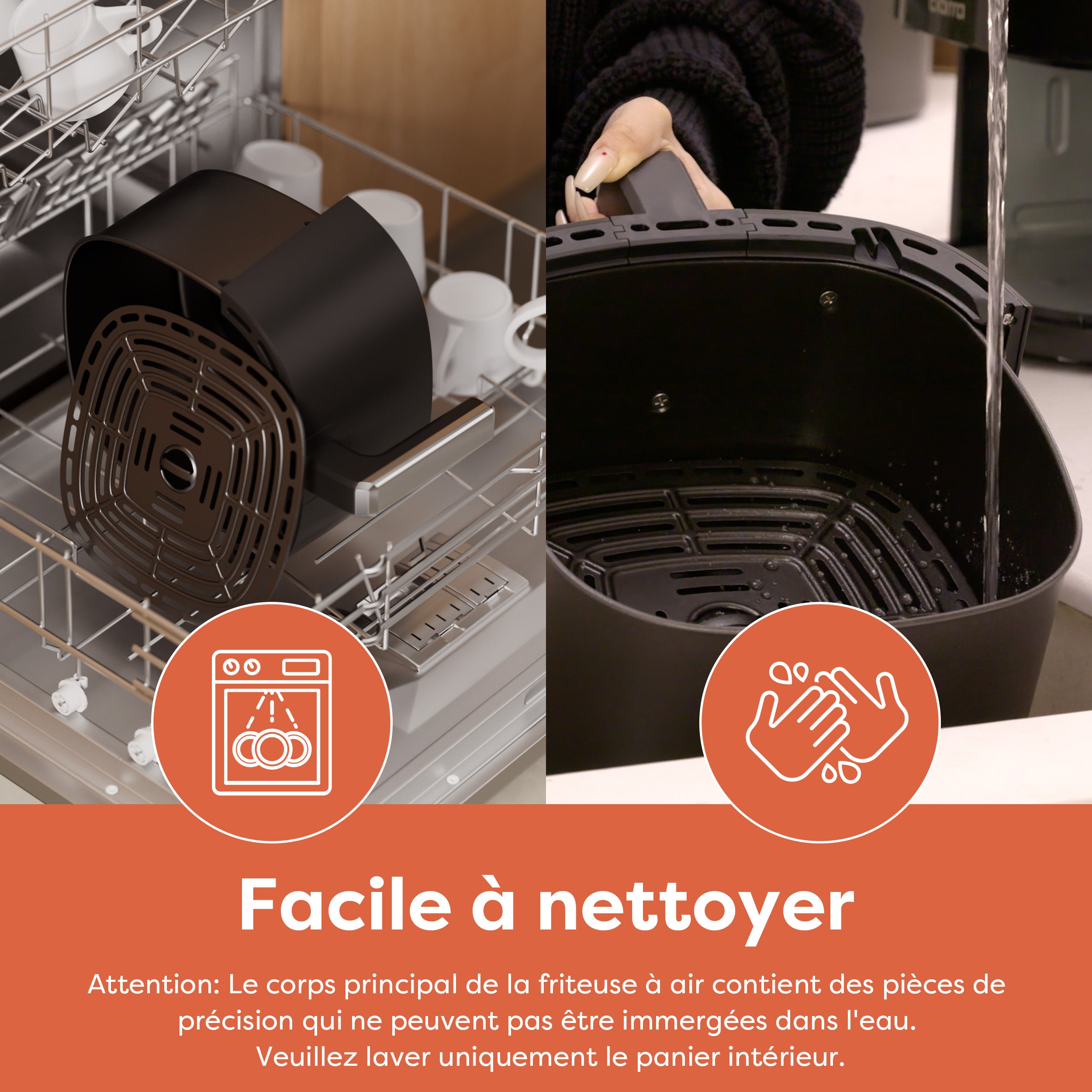 Gadgets Friteuse à air chaud 8-en-1 non toxique, 5,3 Qt avec panier antiadhésif et compatible lave-vaisselle – Cuisson faible en gras pour des aliments frits sains et croustillants