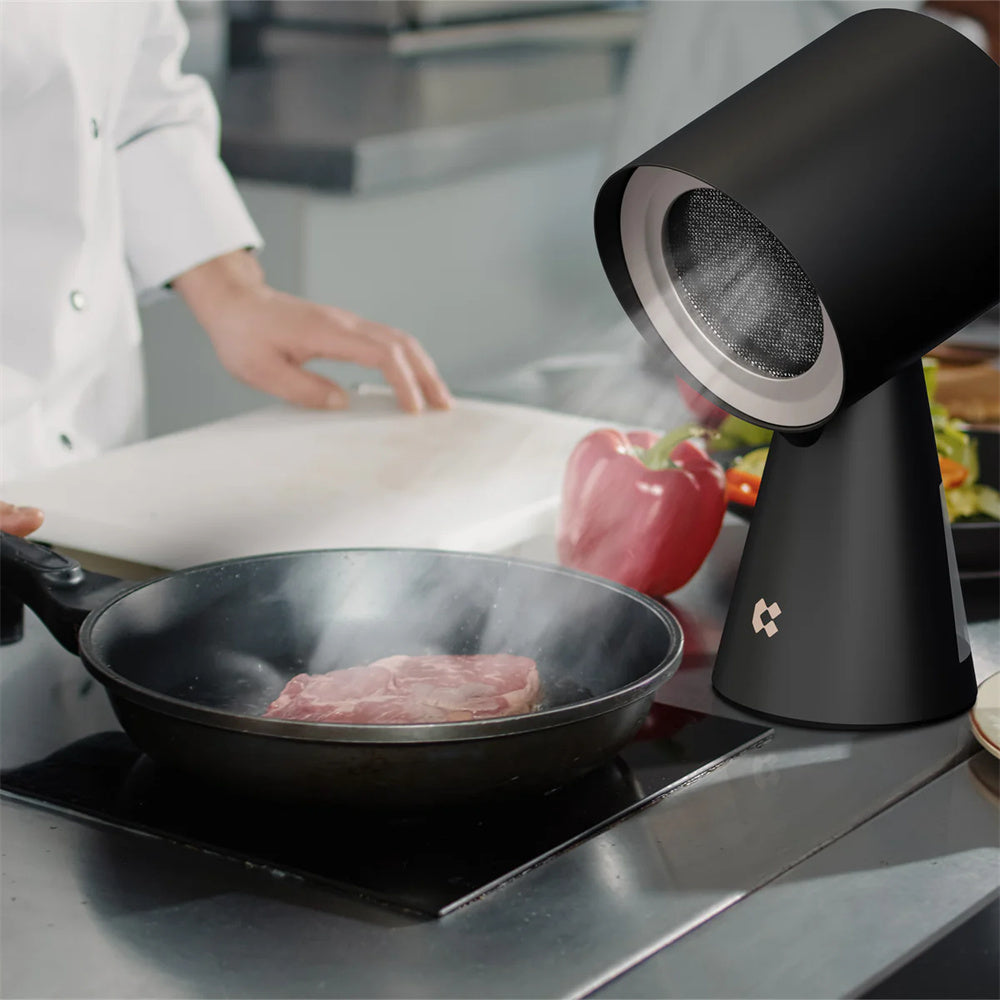 Gadgets เครื่องฟอกอากาศแบบพกพาสำหรับครัว ฮูดดูดควันแบบพกพาพร้อมระบบกรอง 3 ชั้นและพัดลมดูดอากาศ 2 ระดับ