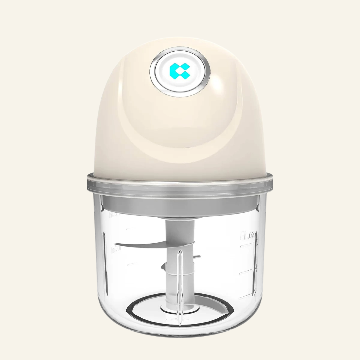 Gadgets Portable Multifunctional Wireless Electric Food Chopper, Mini Food Processor for Mincing, Chopping, Grinding, Blending and Meal Prep - Cream