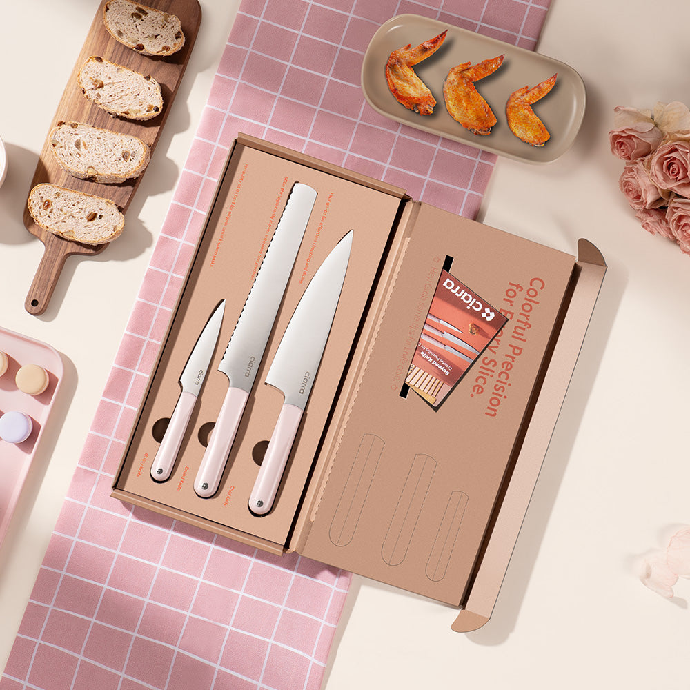 💝Free Gift – Get a 3-Piece Trio Knife Set (Bread Knife, Chef Knife, Paring Knife) when you spend over $188（One free gift per order. Not available for individual purchase）