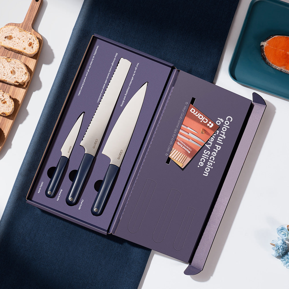 💝Free Gift – Get a 3-Piece Trio Knife Set (Bread Knife, Chef Knife, Paring Knife) when you spend over $188（One free gift per order. Not available for individual purchase）