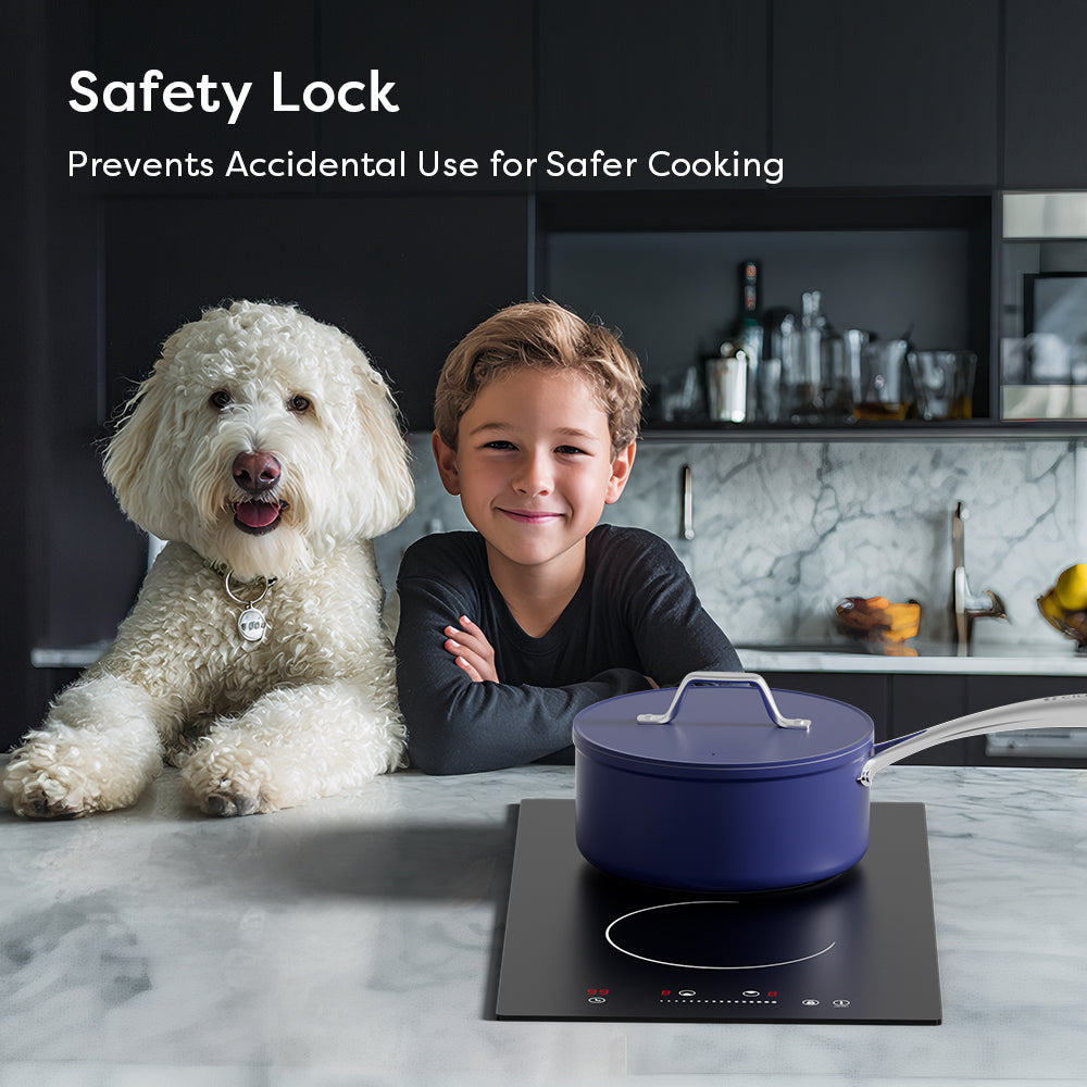 Gadgets Glass Ceramic Hob 2 Zone, 3000W Electric Countertop Burner, 9 Power Levels, Sensitive Touch Control, Black Crystal Glass Cooktop, Universal Cookware Compatibility, Safe & Easy to Clean