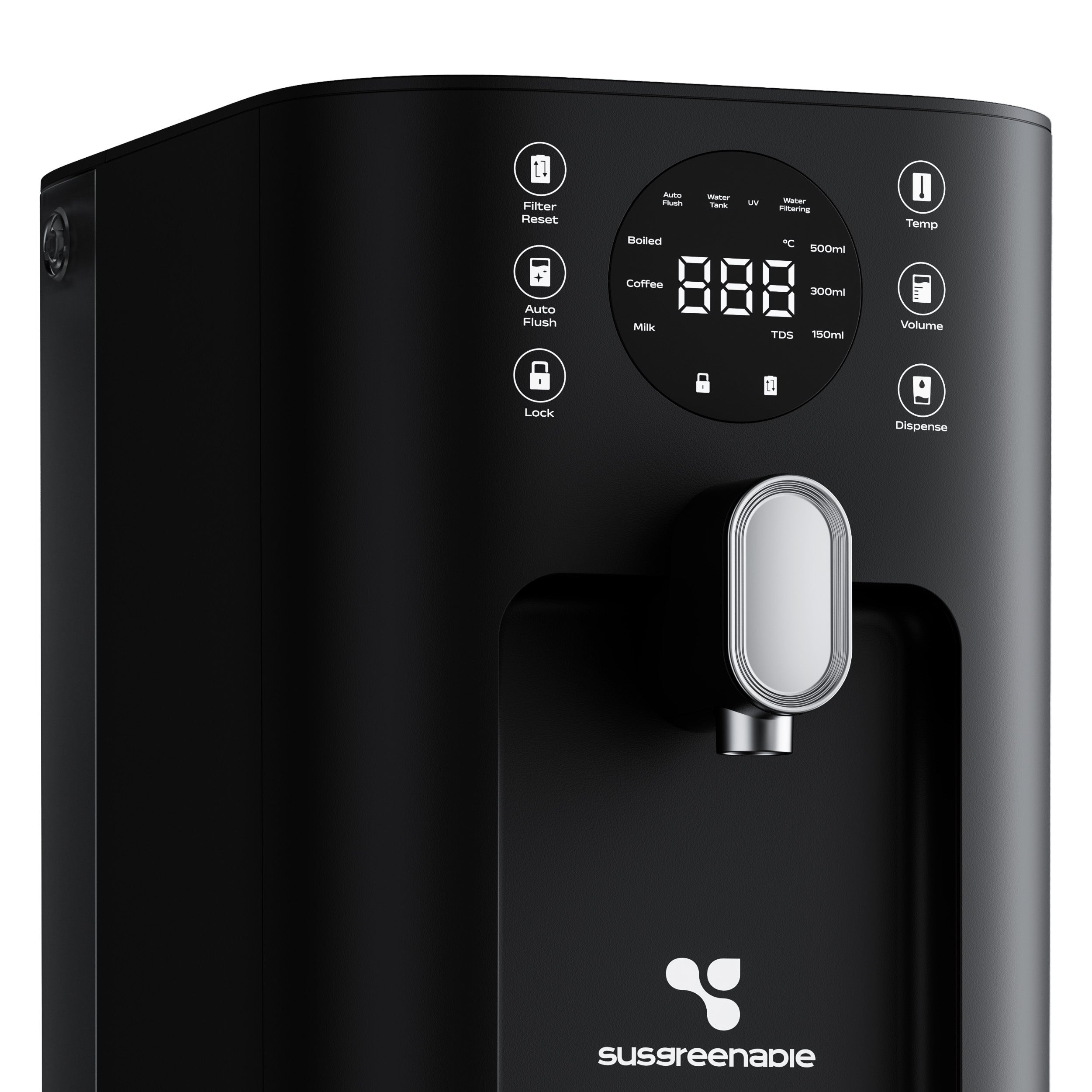 Ciarra x Susgreenable 5-in-1 RO Hot Water Dispenser with Smart LCD Display – Countertop Osmosis System, 3s Instant Heating, 4 Temperature Settings, 4.2L Tank & Eco-Friendly 2:1 Pure-to-Drain Efficiency