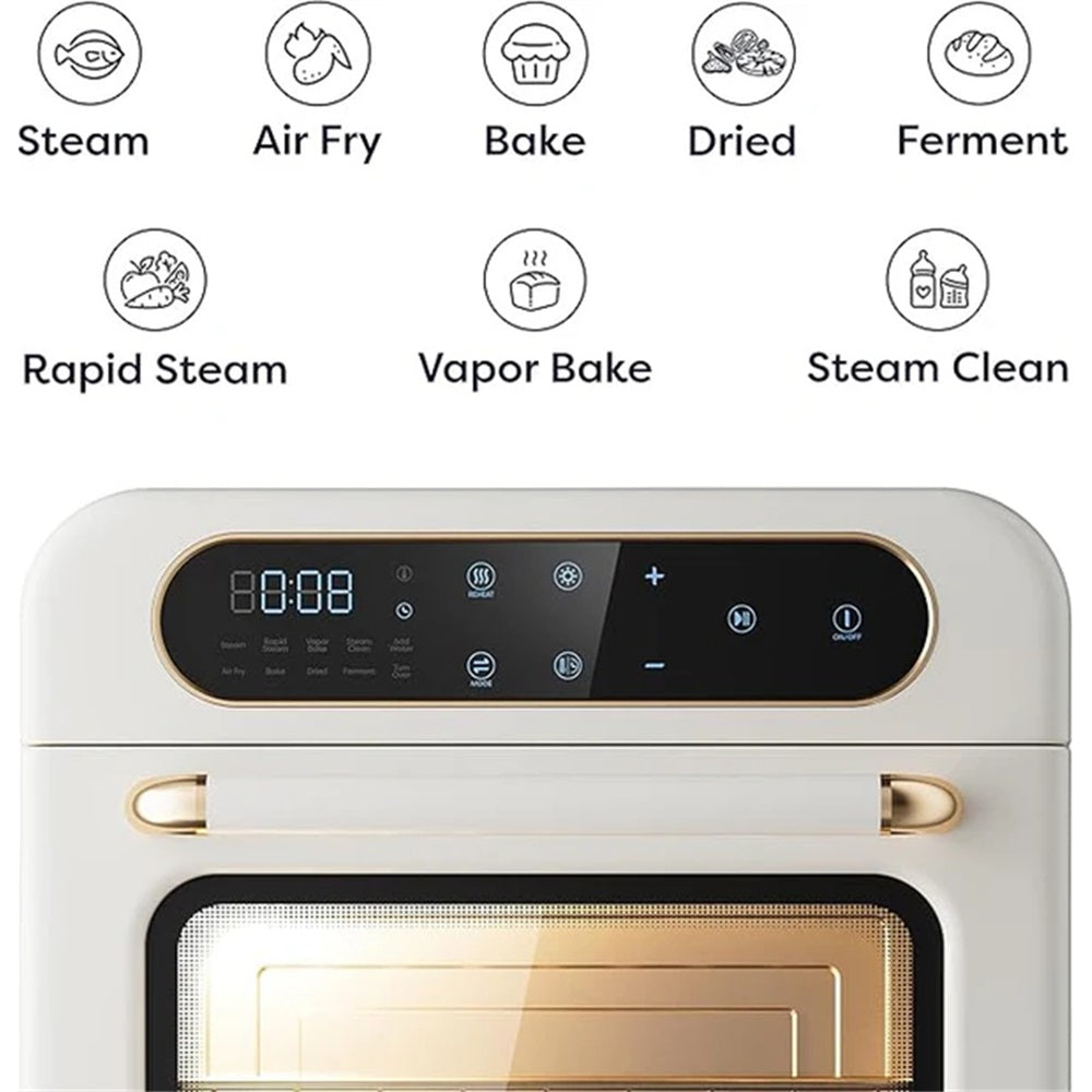 Gadgets Multifunctional Steam Air Fryer 1100W Countertop Oven - Ivory Mist