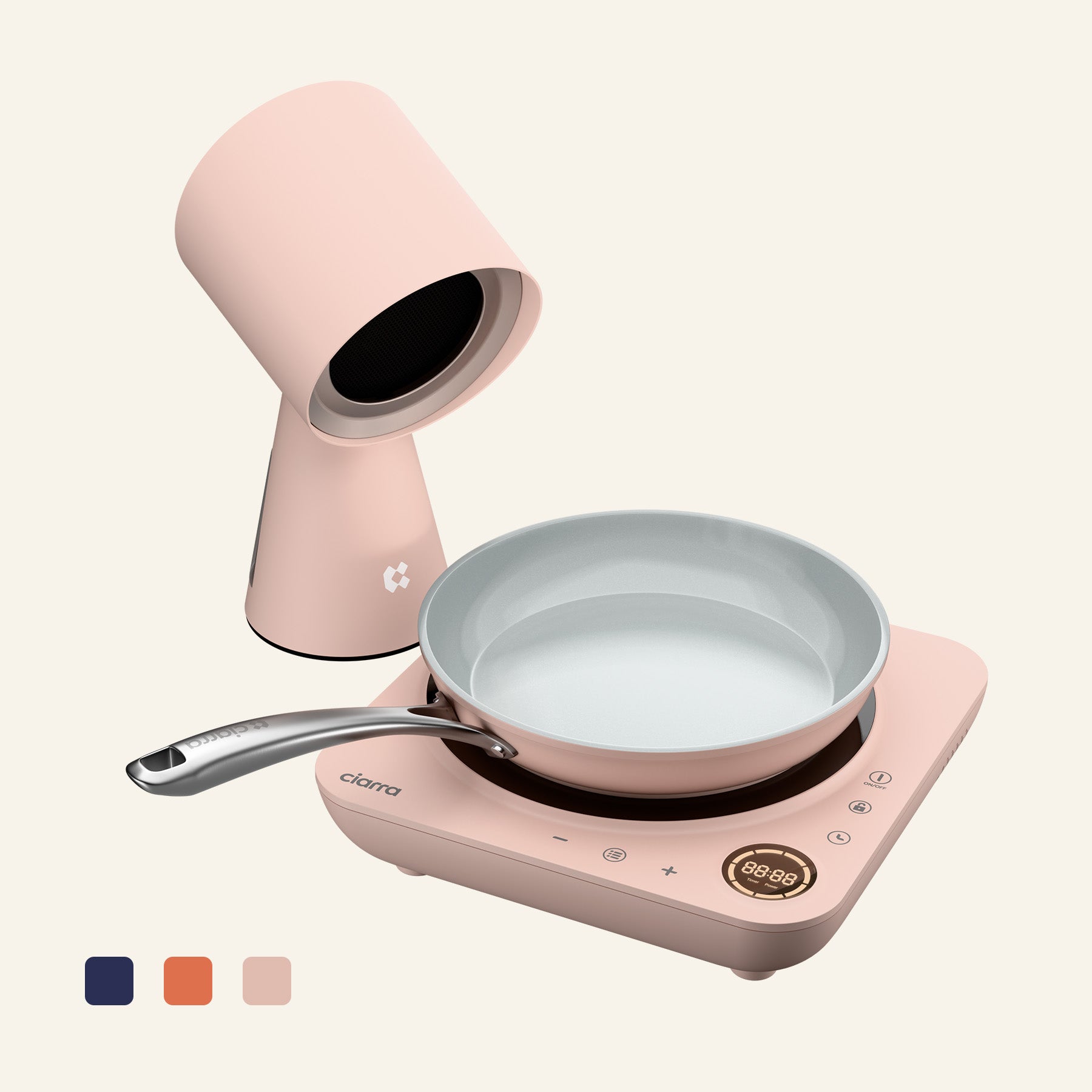 Gadgets Kitchen Cook & Go Trio  : Donut Induction Cooktop & HOOD TO GO & Fry Pan